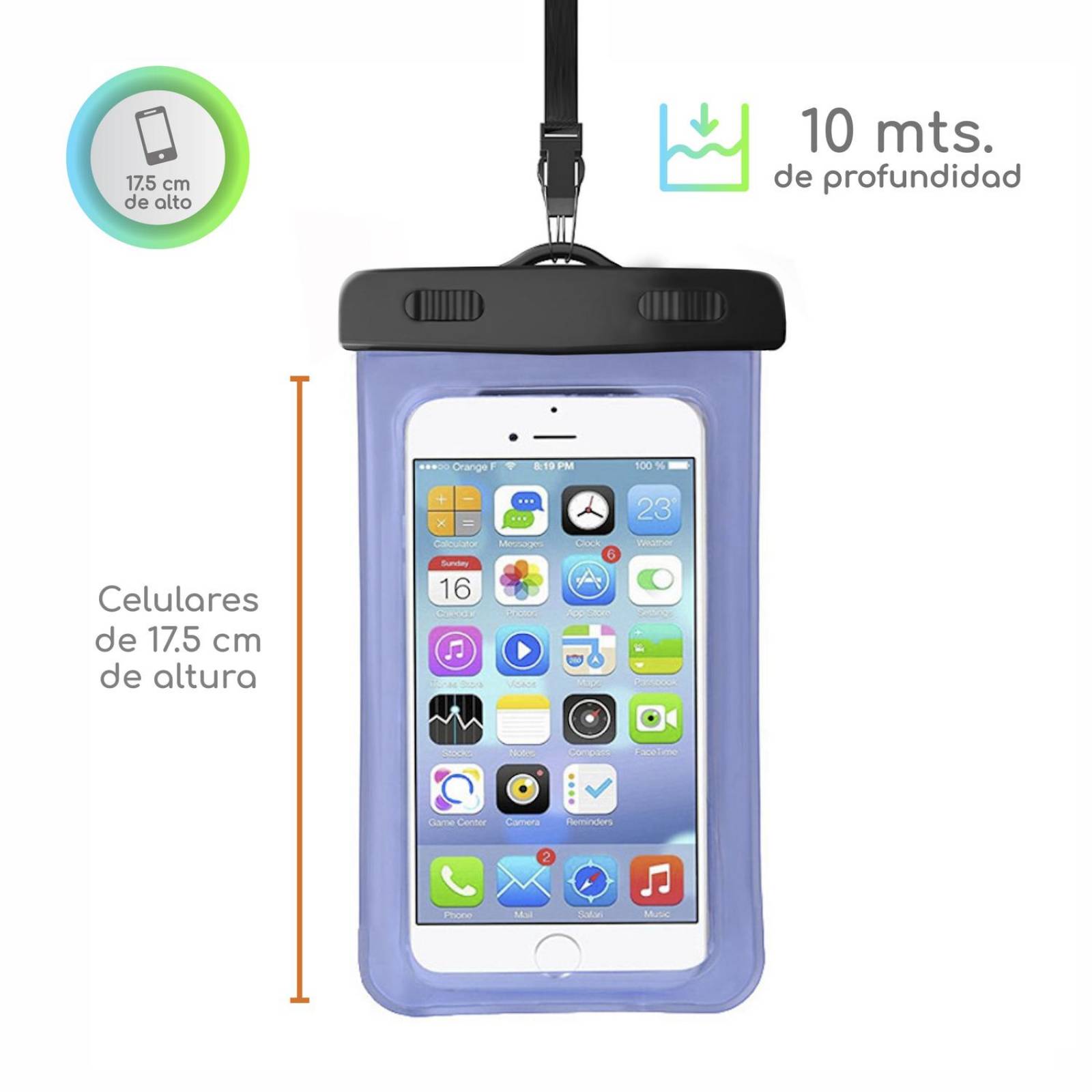 Set de 2 fundas impermeables Lenfech para celular Azul