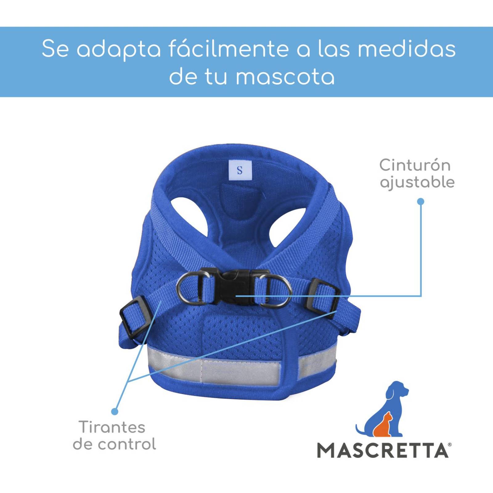 Set de Correa y Arnes Mascretta de tela para razas pequeñas 