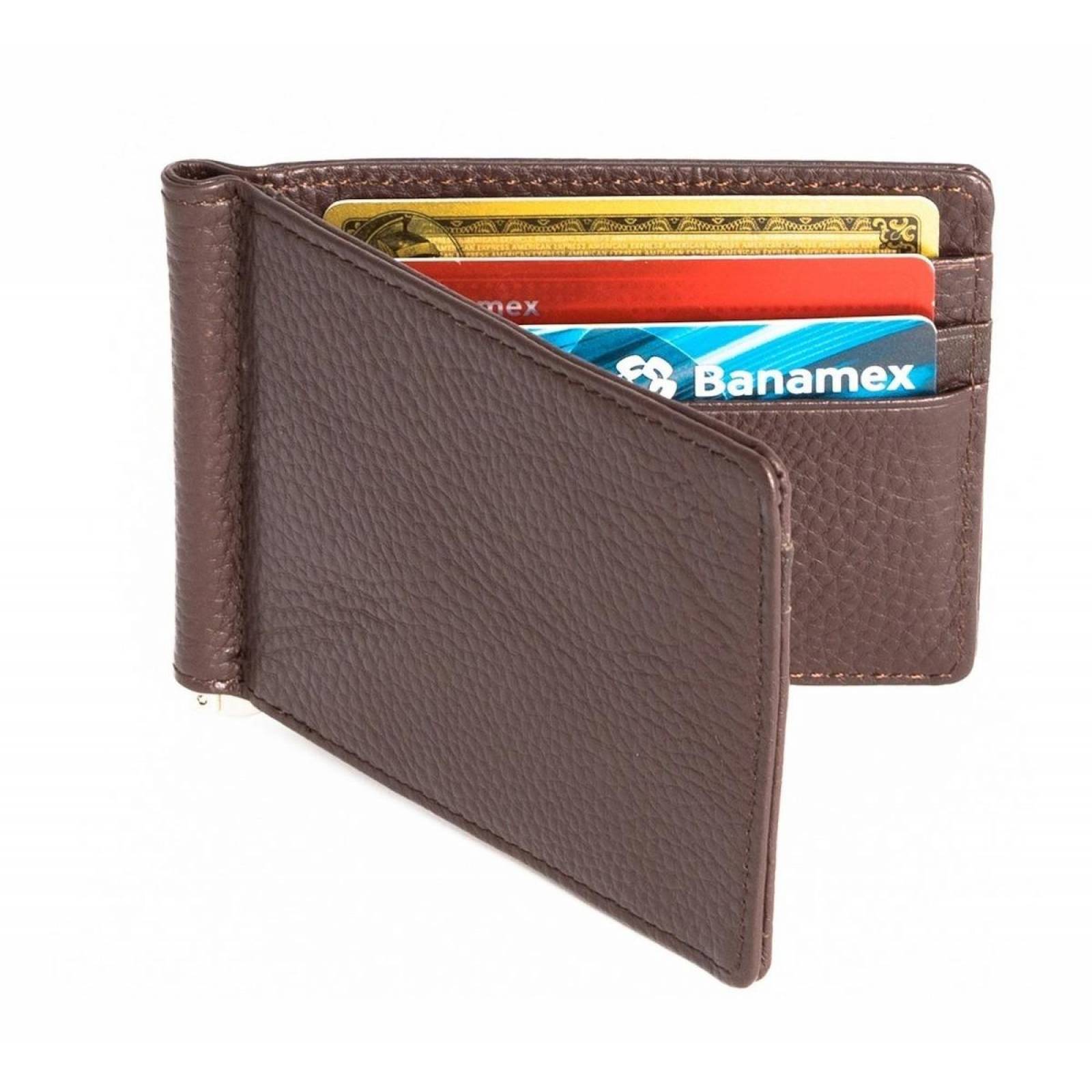 Cartera BoldR Billetera de Piel Con Clip de Dinero para Hombre unitalla Café