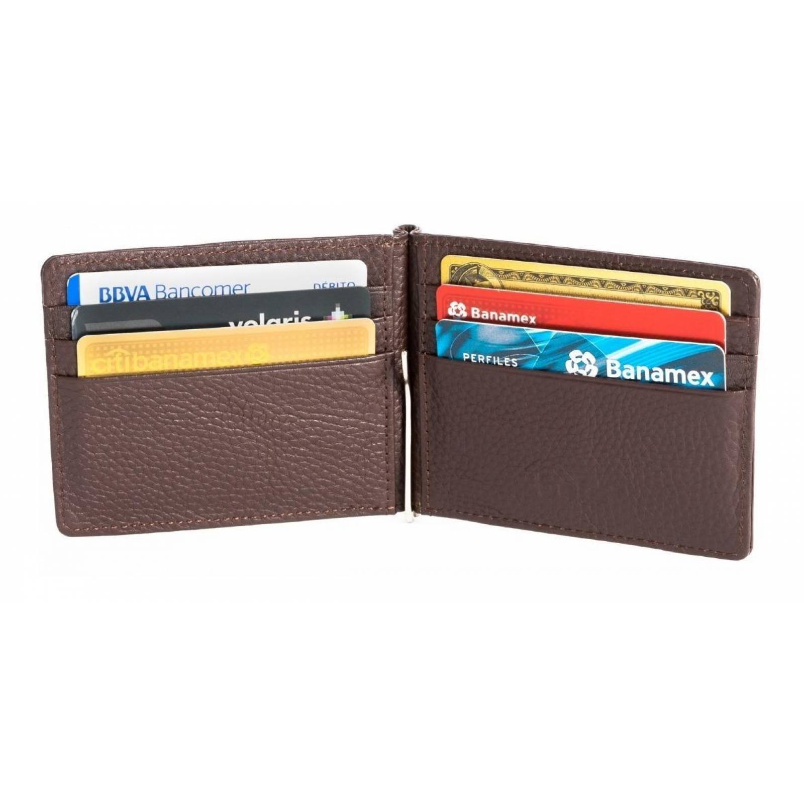 Cartera BoldR Billetera de Piel Con Clip de Dinero para Hombre unitalla Café
