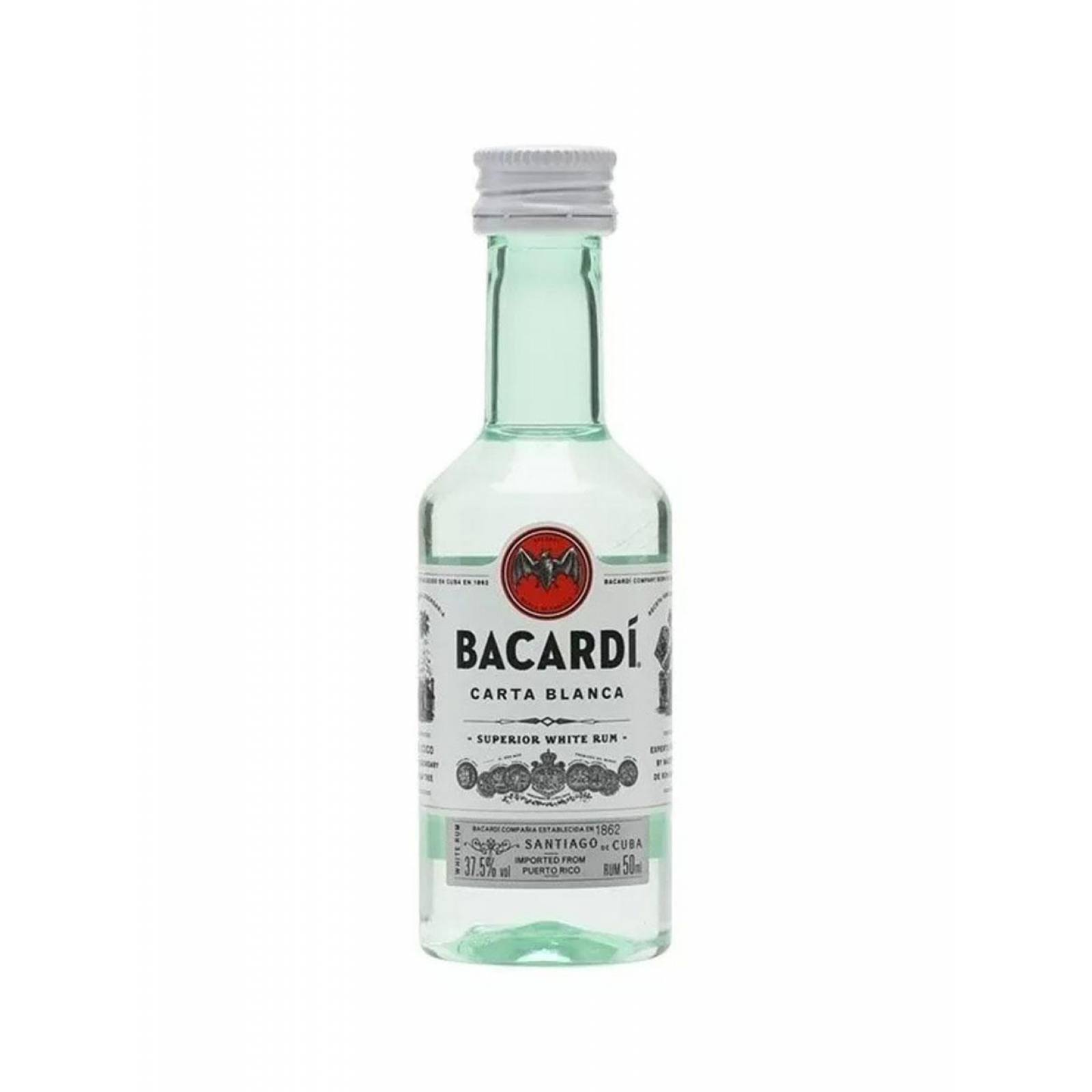 Pack de 6 Ron Bacardi Carta Blanca MIni 50 ml 