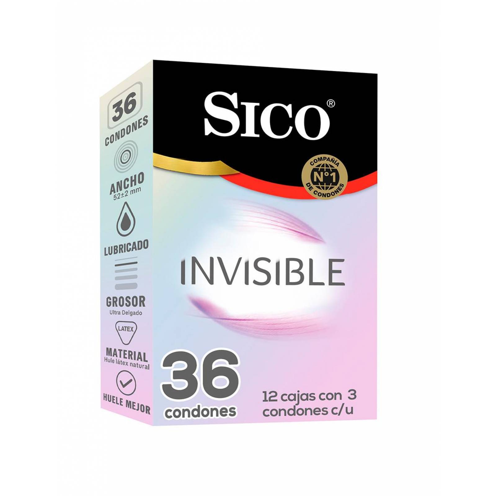Condones Sico Invisible caja 36 piezas 
