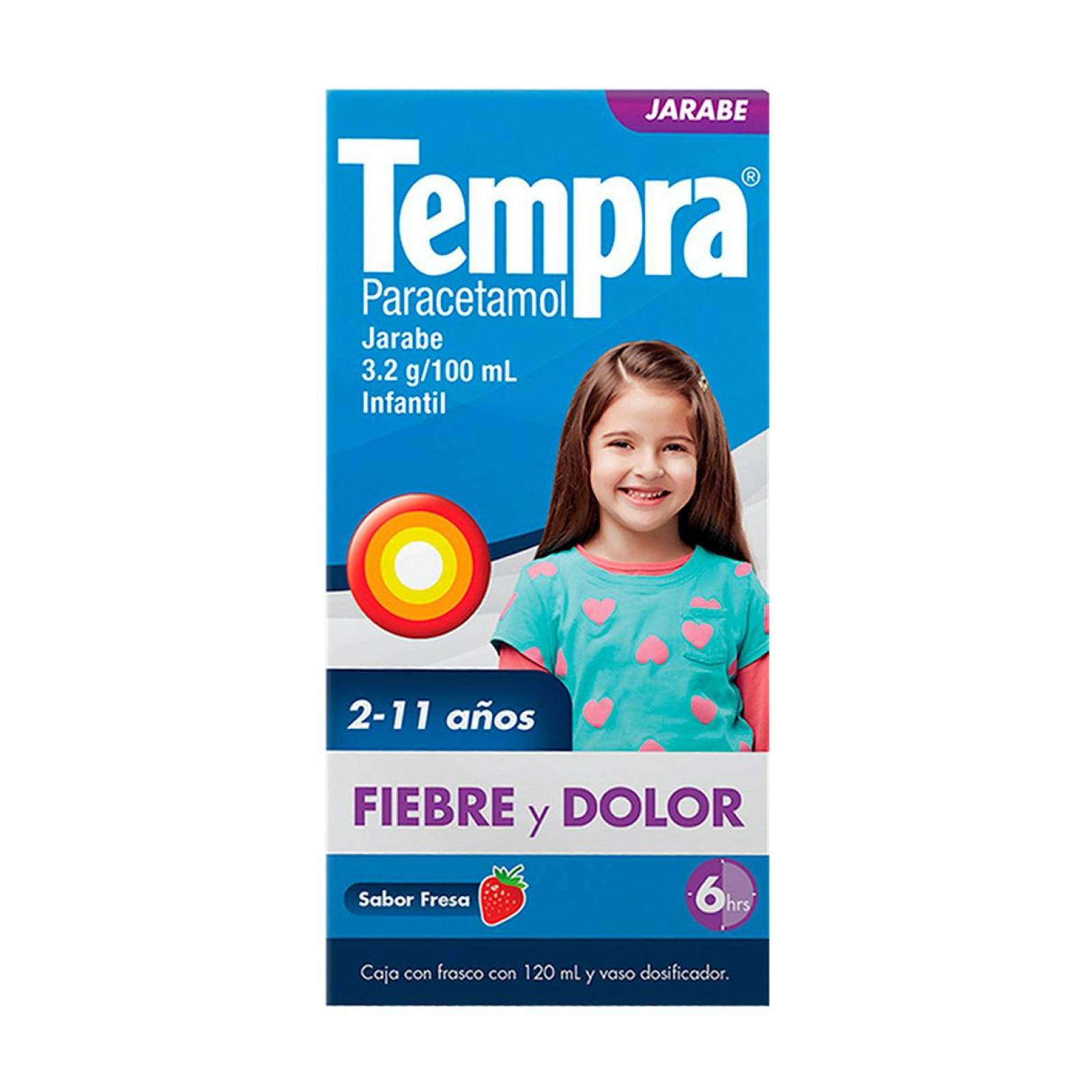 Tempra Infantil jarabe sabor fresa 120 ml