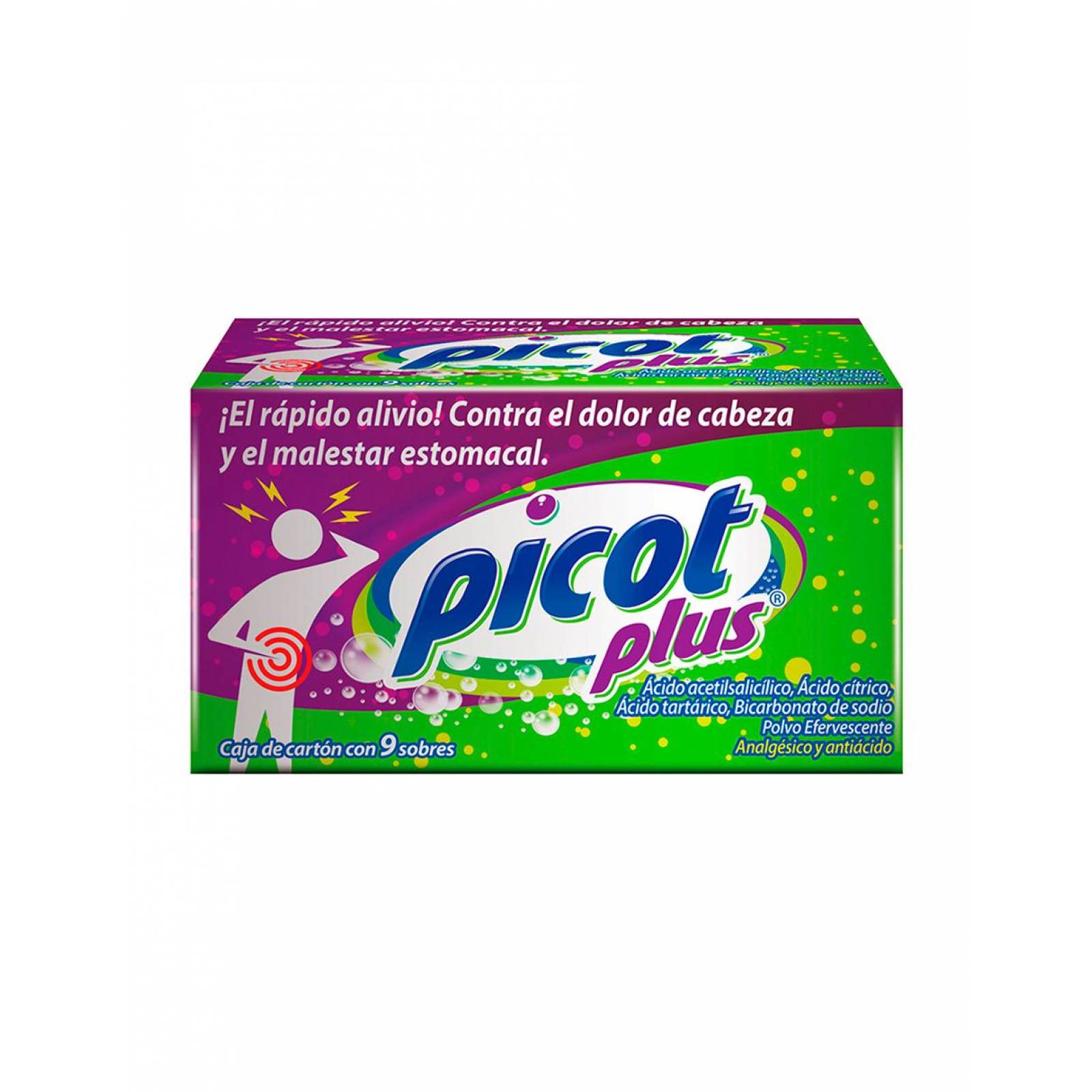 Picot Plus polvo efervescente, caja 9 sobres