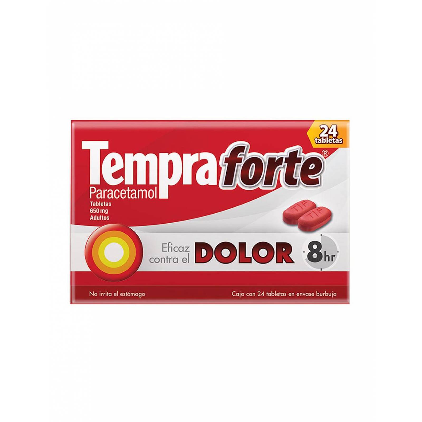Tempra Forte 650mg, caja 24 tabletas 