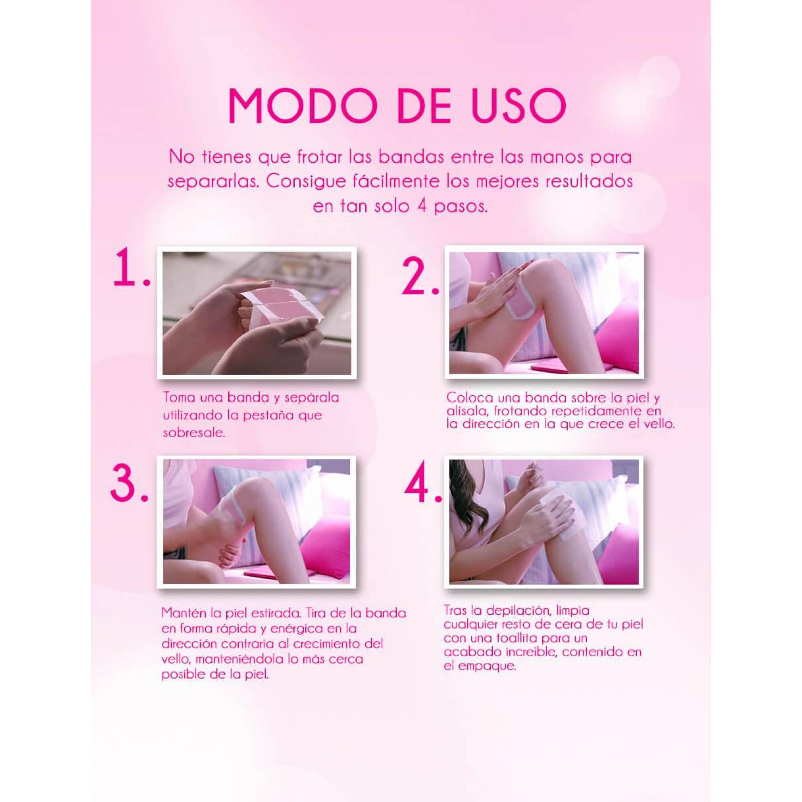 Bandas depilatorias corporales Veet piel sensible 12 pzas