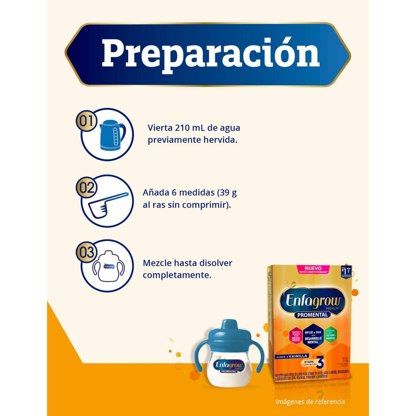Alimento para niños Enfagrow Etapa 3 Vainilla, 1.1 kg