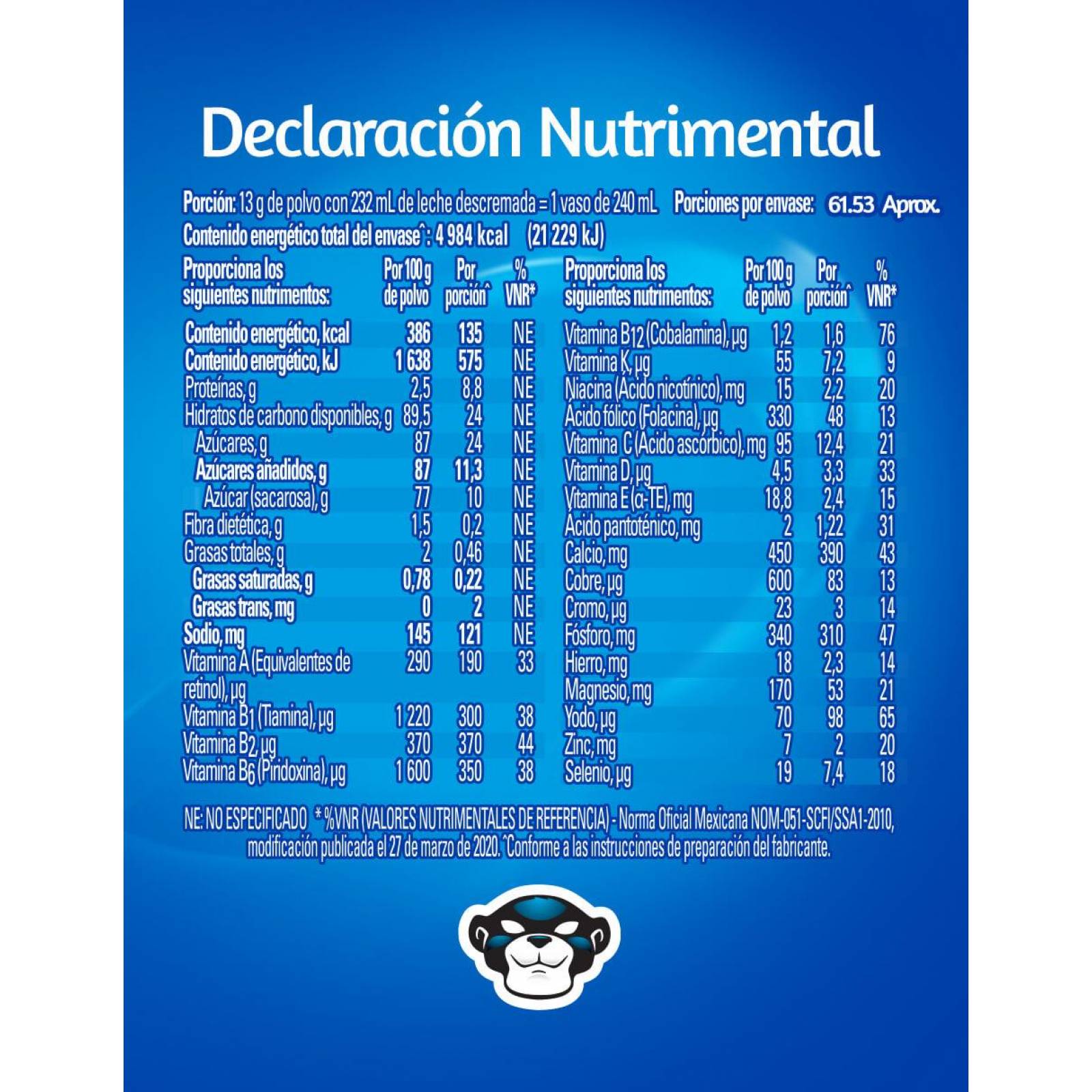 Chocolate en polvo Choco Milk 800 g 