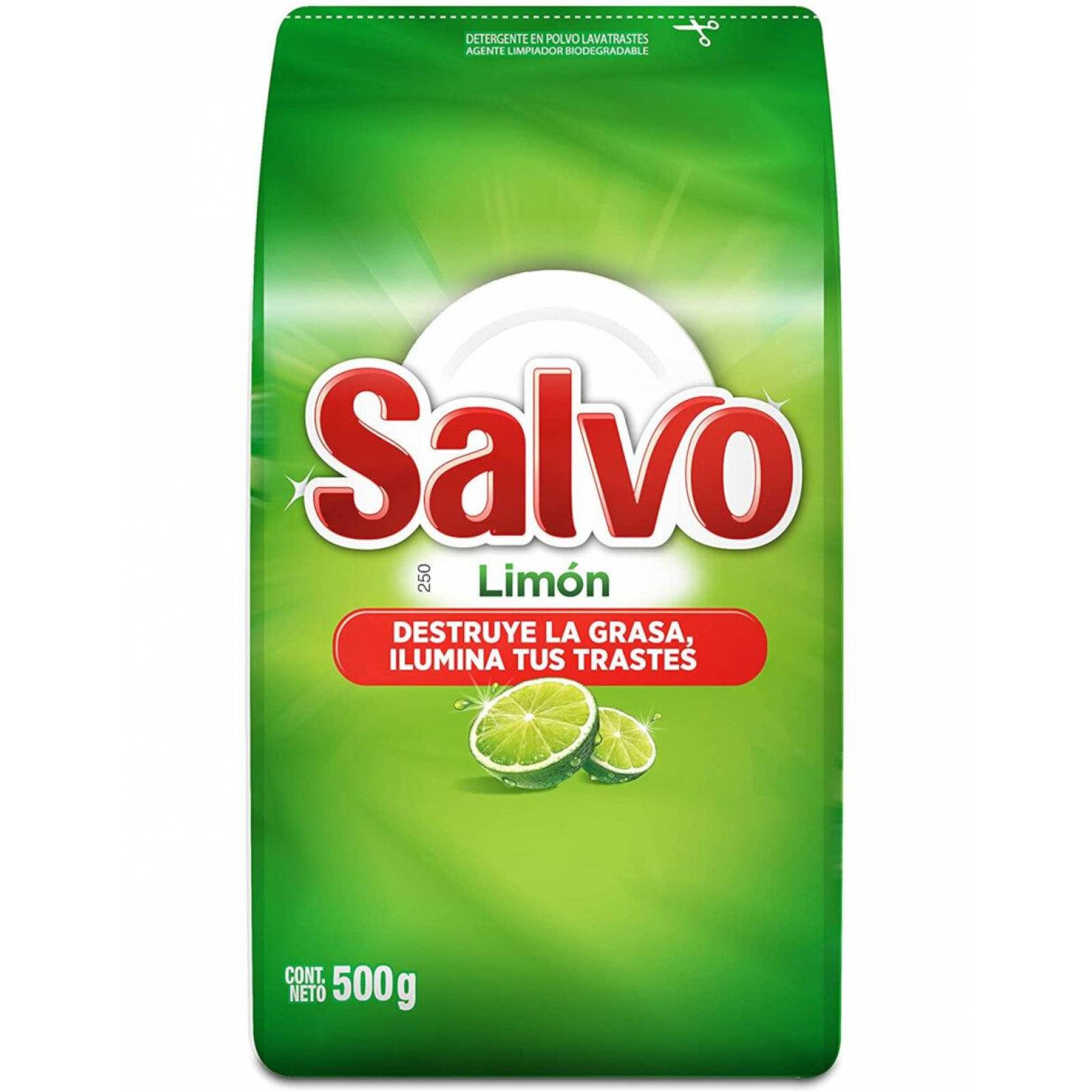 Pack de 24 Lavatrastes en Polvo Salvo Limón de 500 gr 
