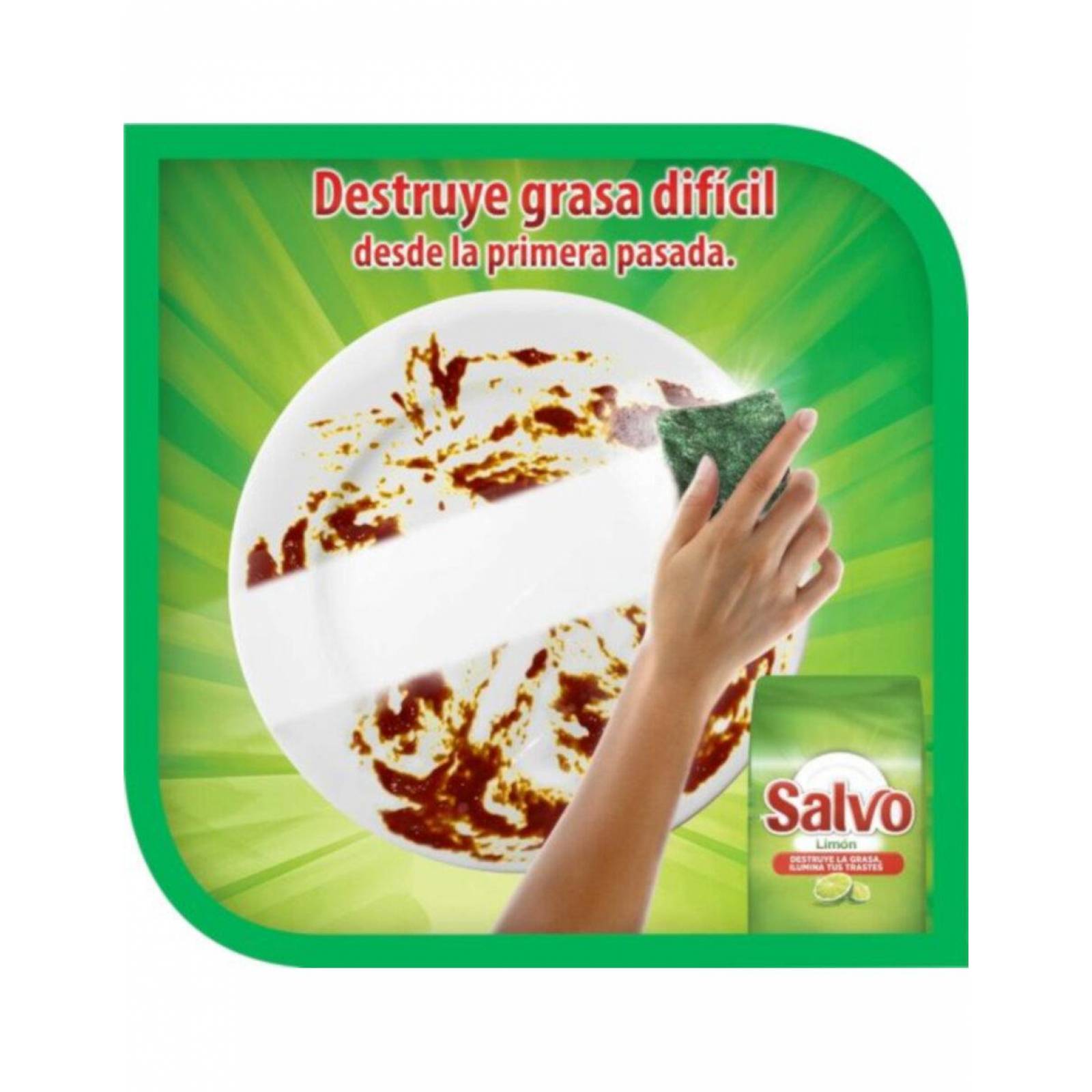Pack de 24 Lavatrastes en Polvo Salvo Limón de 500 gr 