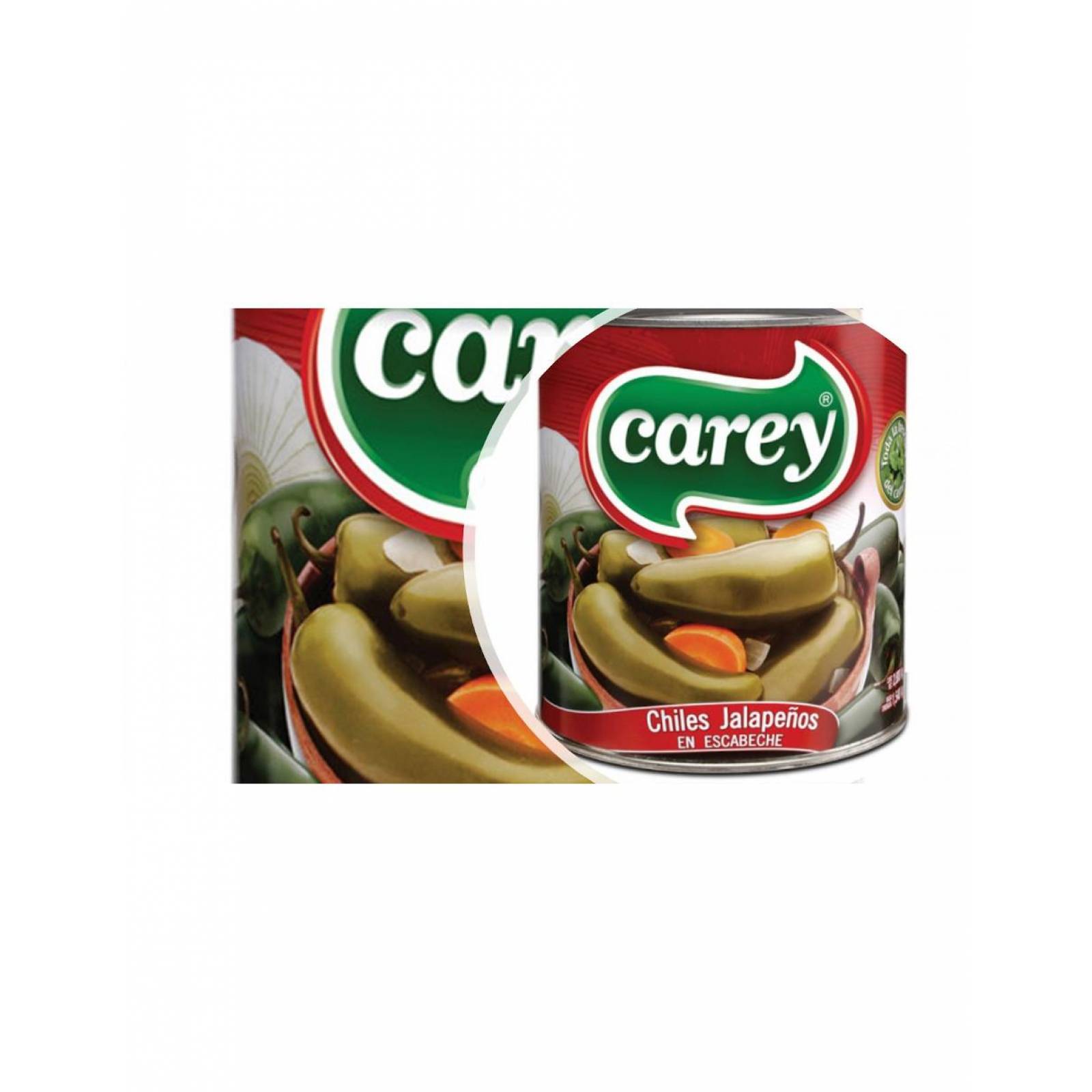 Pack de 12 Chiles Jalapeños enteros Carey de 780g 