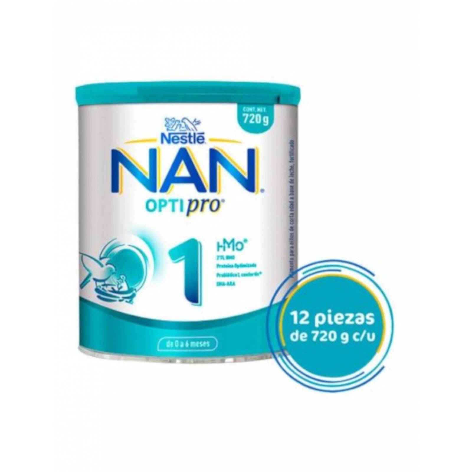 Pack de 12 Fórmula Infantil en Polvo Nan 1 Optipro de 720 gr 
