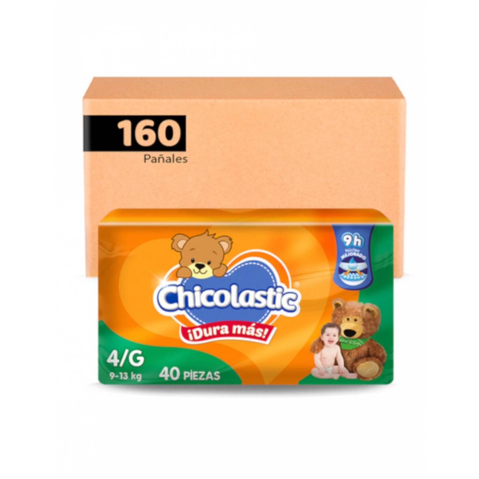 Pack de 4 Pañal Chicolastic Classic Etapa 4 de 40 Pañales 