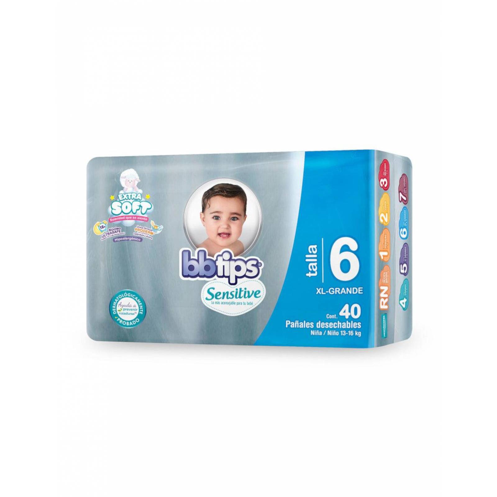 Pack de 4 Pañal BBTips Etapa 6 de 40 pañales 