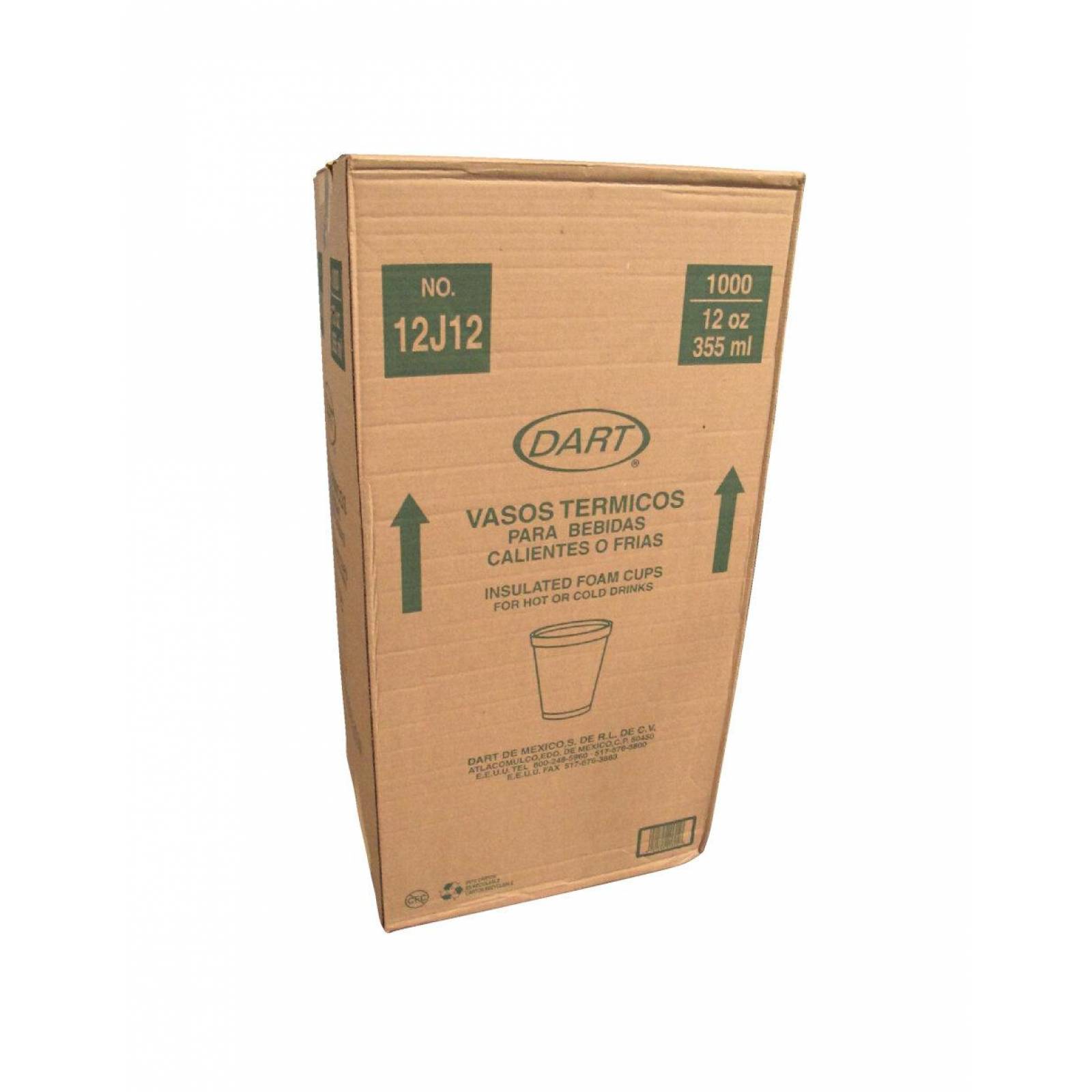 Pack de 40 Vaso Desechable Dart Térmico #12 de 25 piezas 