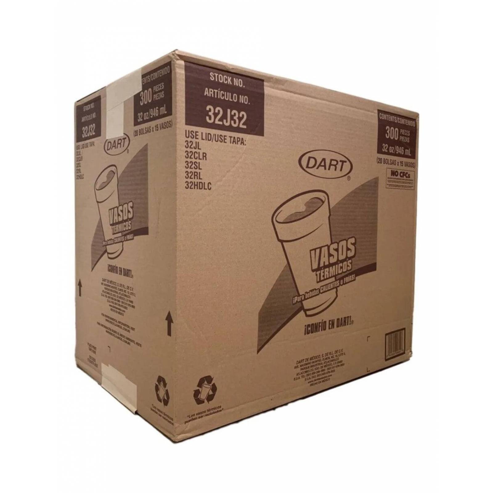 Pack de 20 Vaso Desechable Dart Térmico #32 de 15 piezas 