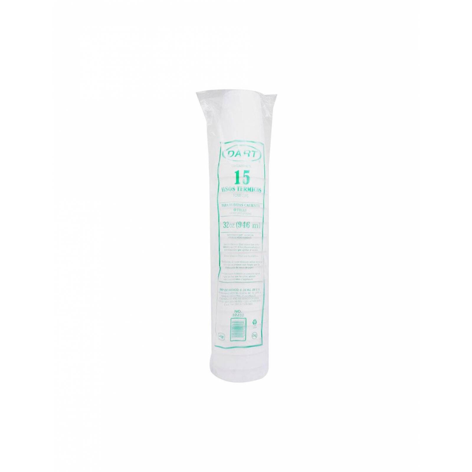 Pack de 20 Vaso Desechable Dart Térmico #32 de 15 piezas 