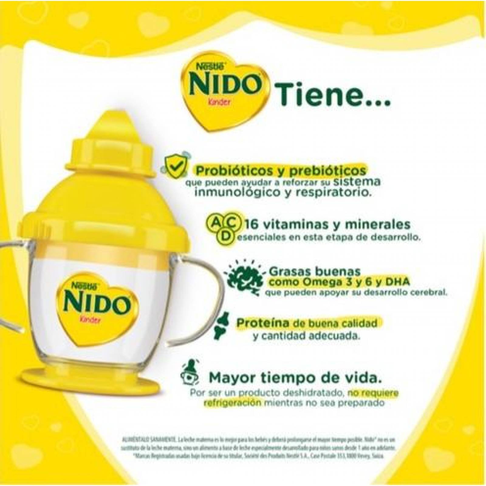 Pack de 6 Leche forti lata Nido de 2.2 kg 