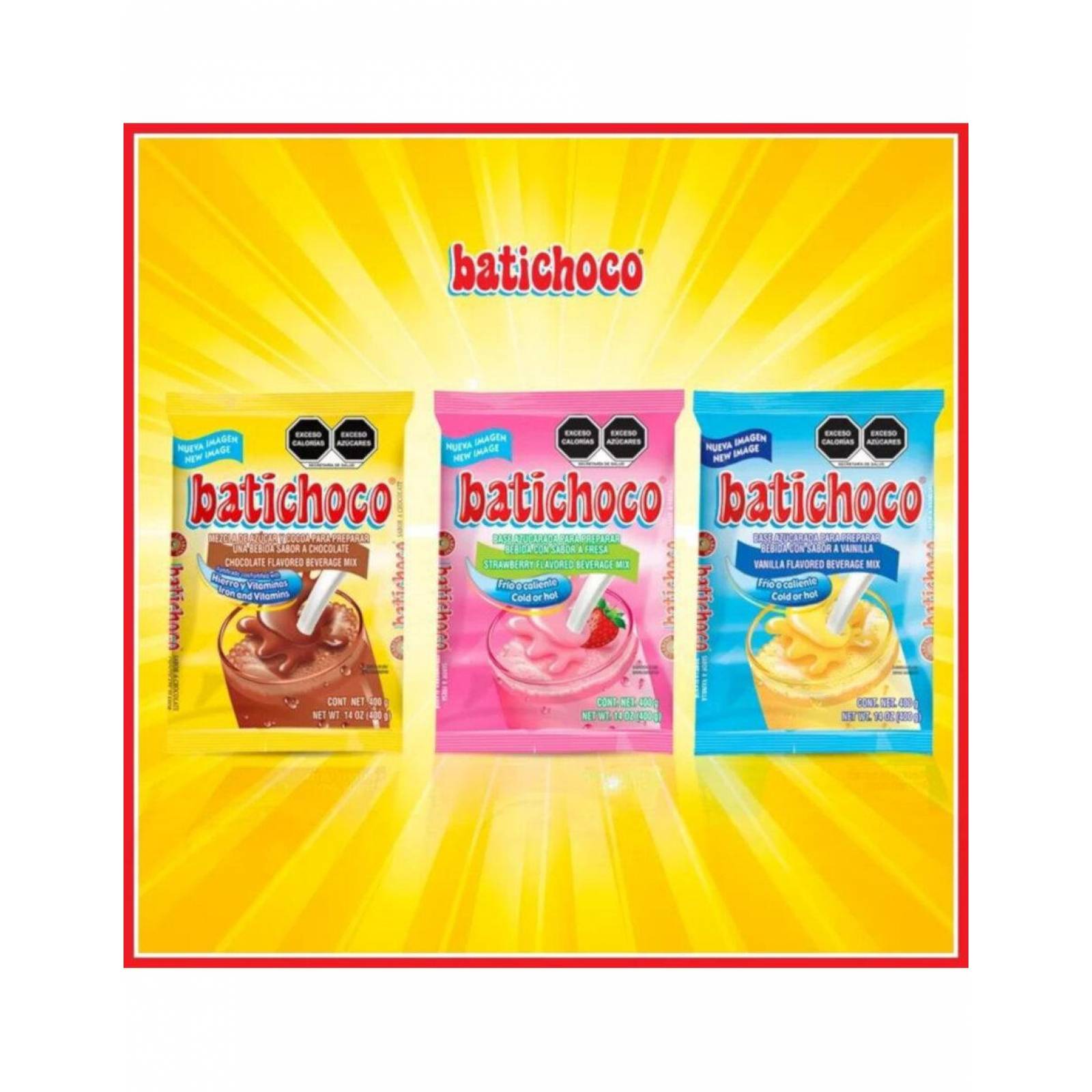 Pack de 25 Bebida en polvo Batichoco Chocolate de 400 gr 