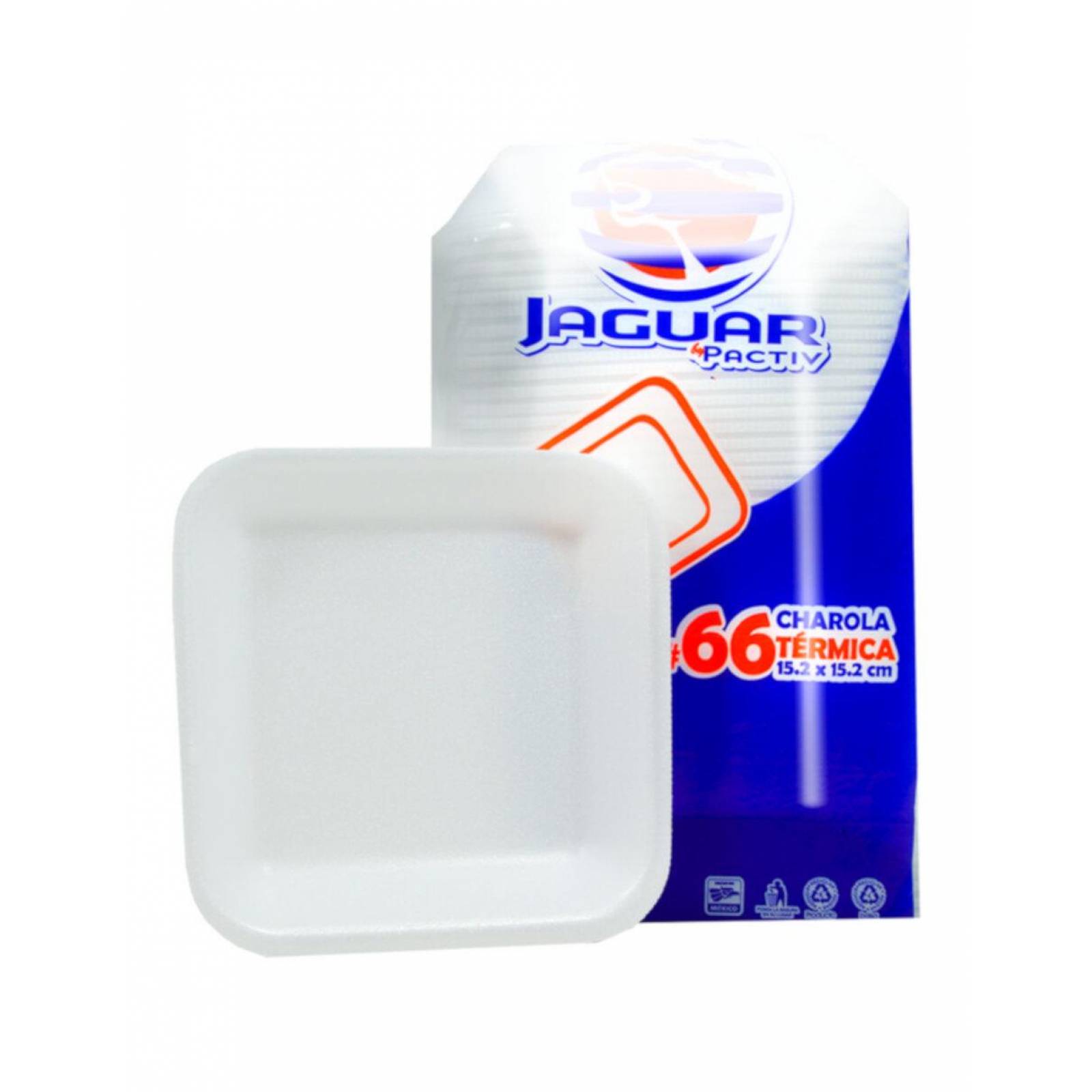 Pack de 10 Charola Térmica Desechable Jaguar #66 de 50 Pzas 