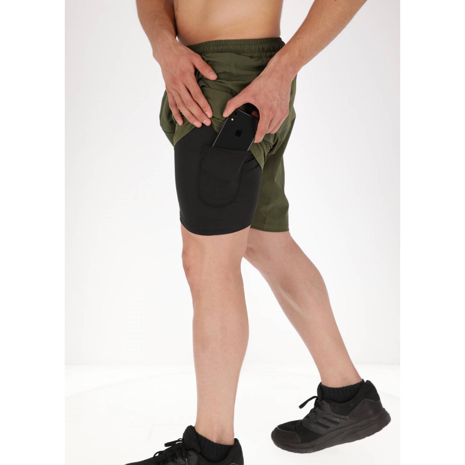 Short Deportivo hombre con lycra Miles Verde Olivo 