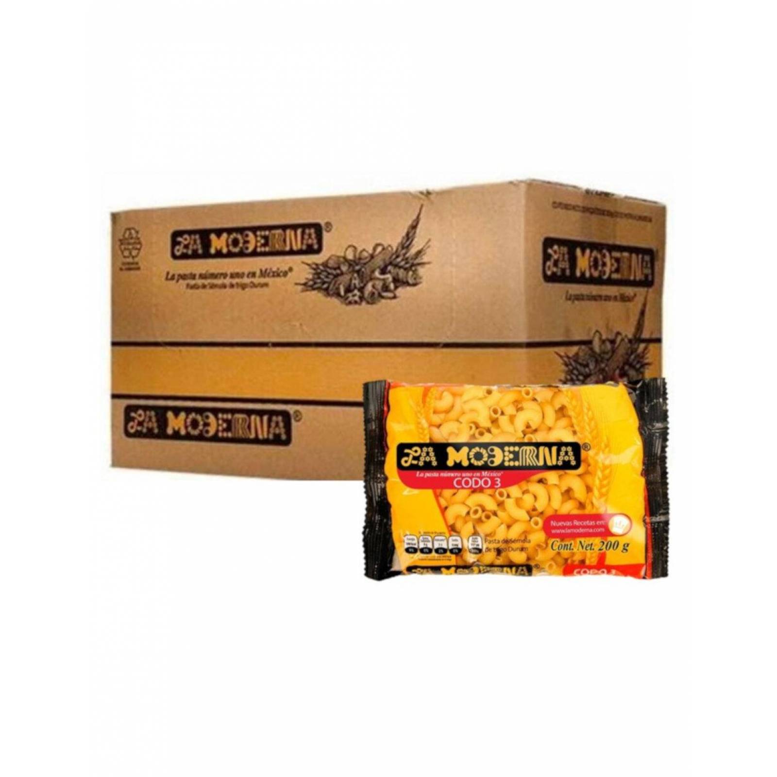Pack de 20 Sopa para Pasta La Moderna Codo #3 200 gr 