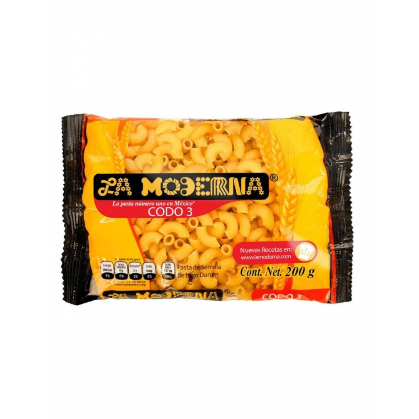Pack de 20 Sopa para Pasta La Moderna Codo #3 200 gr 