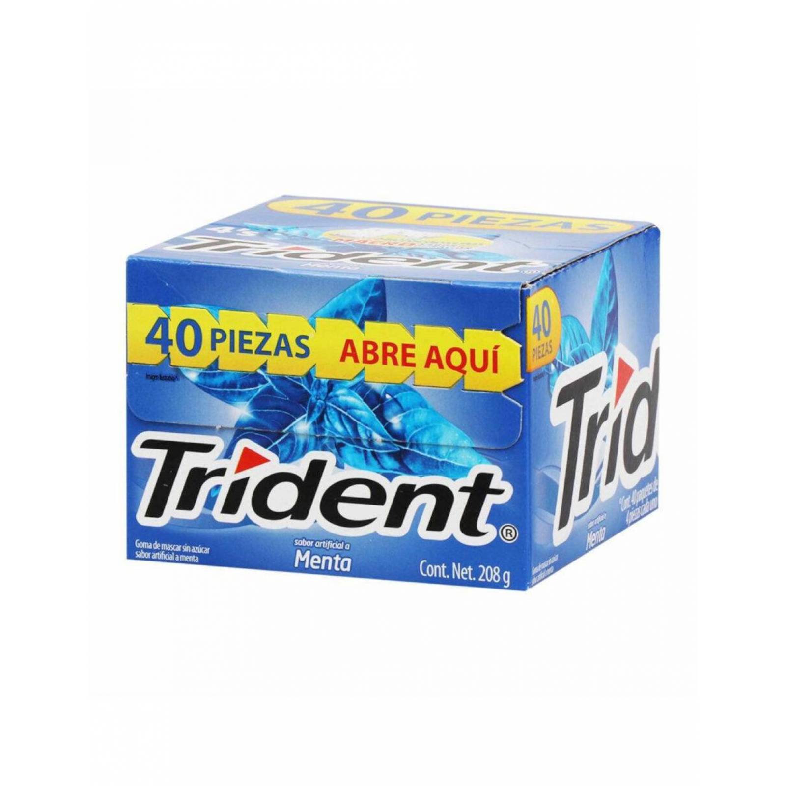 Pack de 40 Chicle Trident White 4's Menta de 40 piezas 
