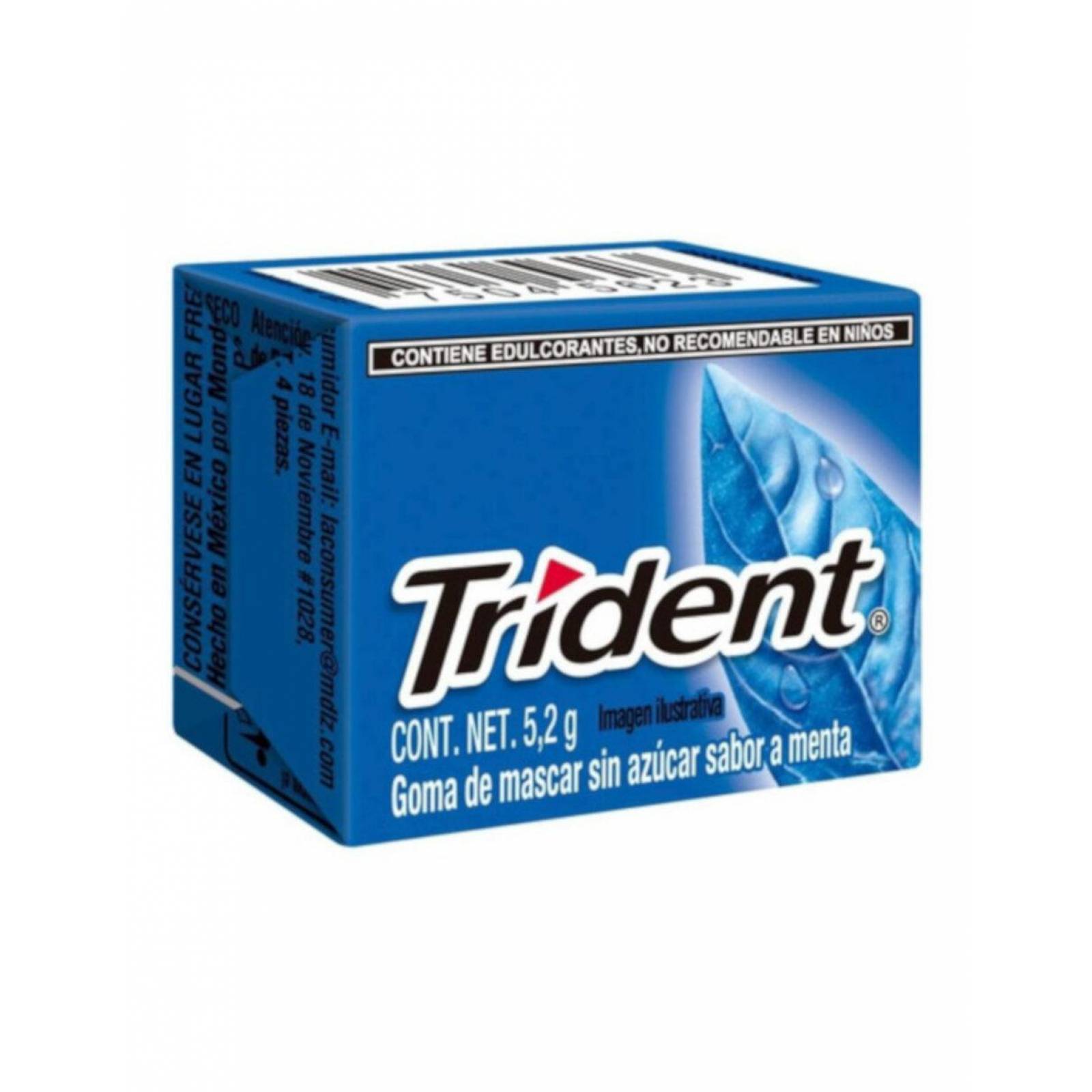 Pack de 40 Chicle Trident White 4's Menta de 40 piezas 