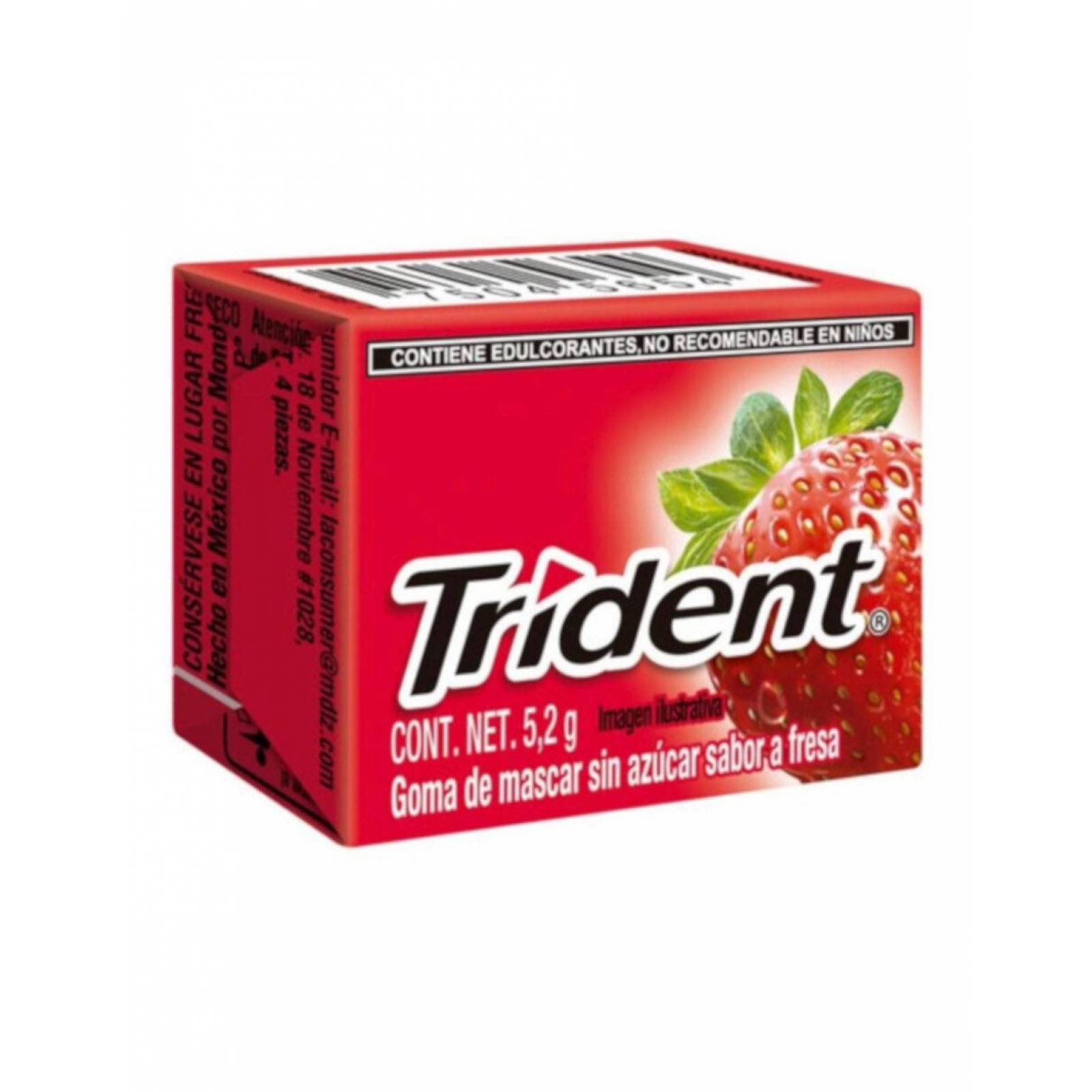 Pack de 40 Chicle Trident White 4's Fresa de 40 piezas