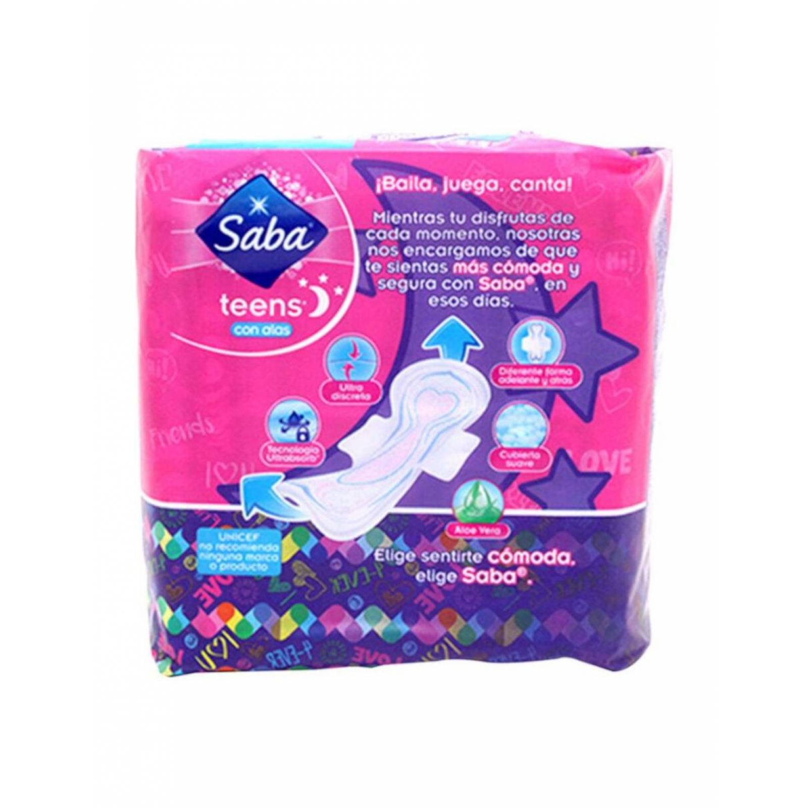 Pack de 12 Toalla Femenina Saba Ultra Nocturna Alas 10 pzas