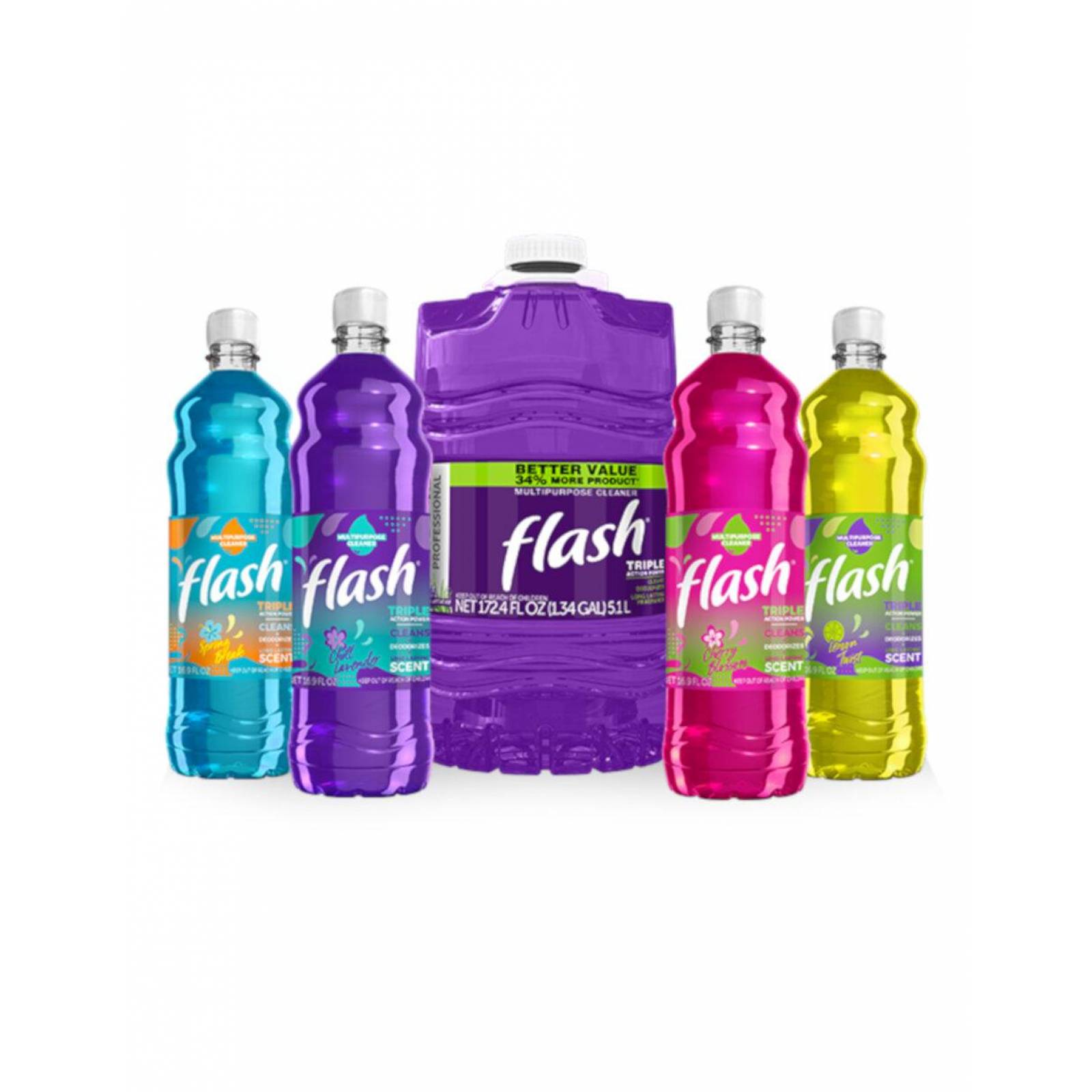 Pack de 12 Limpiador Multiusos Flash Limón de 1 L 