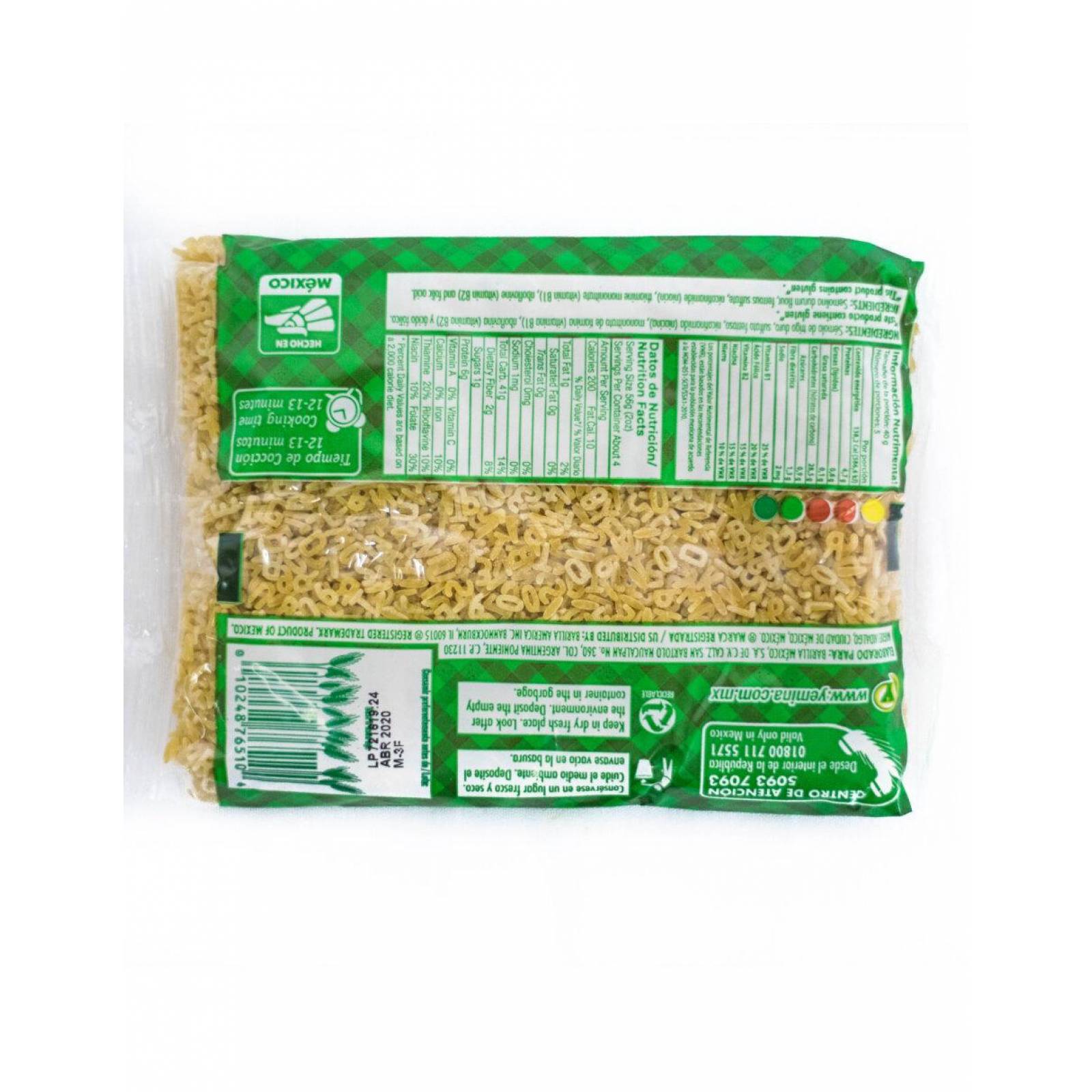 Pack de 24 Sopa para Pasta Yemina Alfabeto 200 gr 