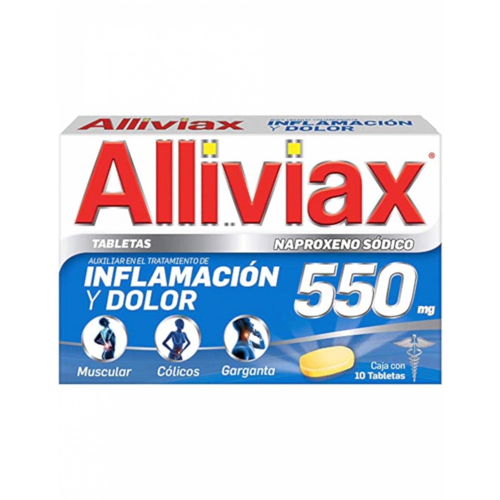 Pack de 10 Tabletas Alliviax caja con 10 piezas 