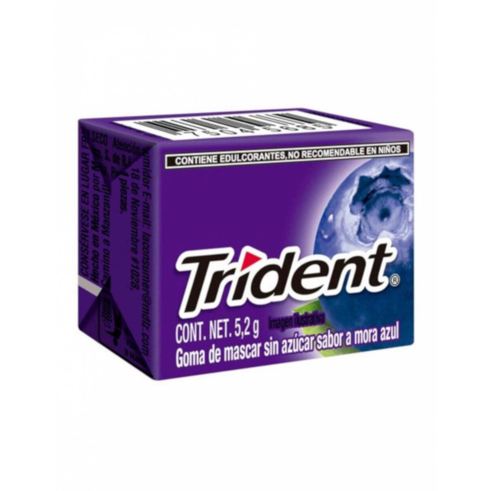 Pack de 40 Chicle Trident White 4's Mora Azul de 40 piezas 