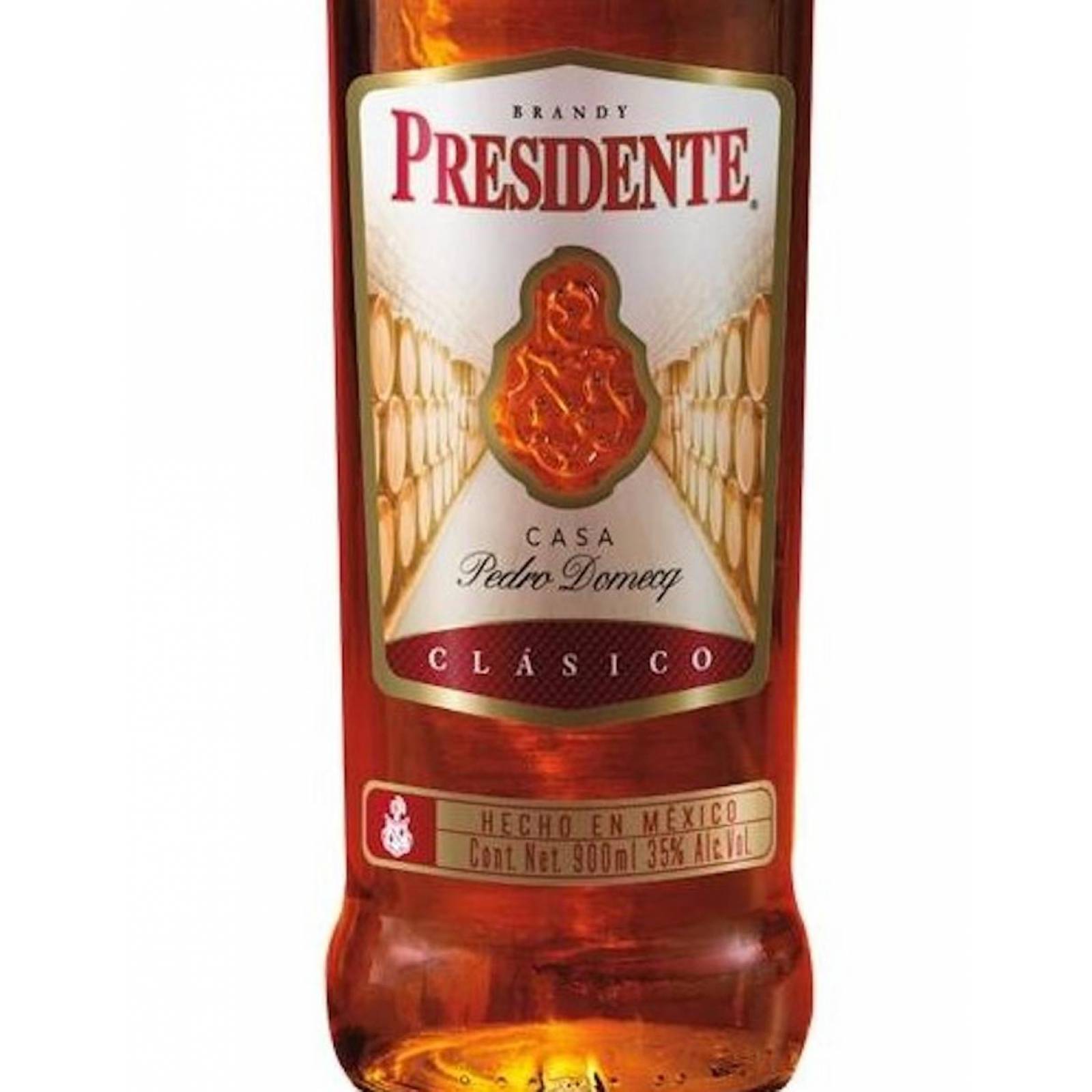 Pack de 12 Brandy clasico Presidente de 900ml 