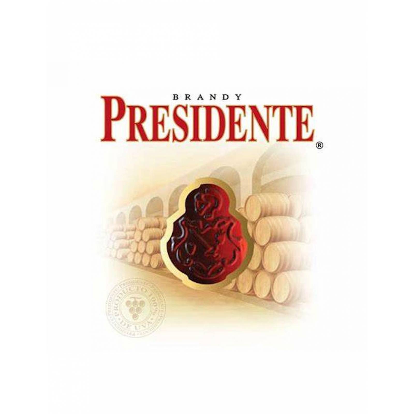 Pack de 12 Brandy clasico Presidente de 900ml 