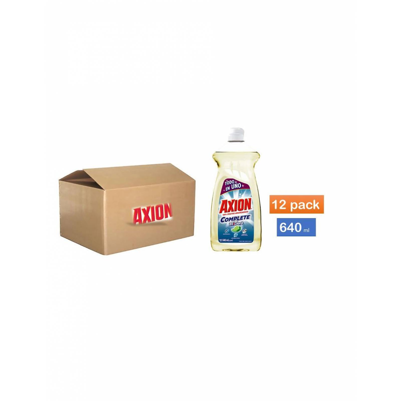 Pack de 12 Lavatrastes Tricloro Axion de 640ml 