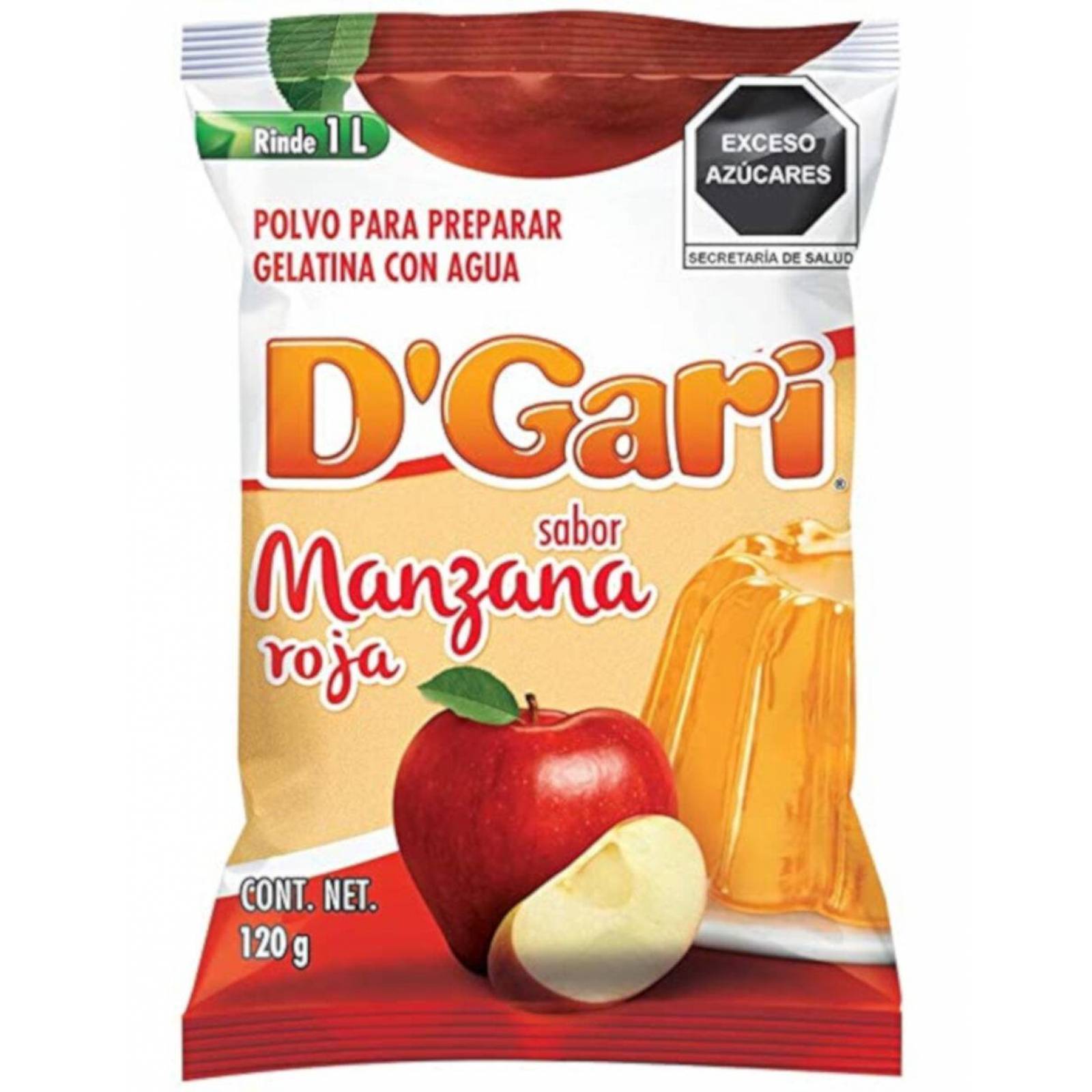 Pack de 50 Gelatina de Agua D'Gari Manzana 120 gr 