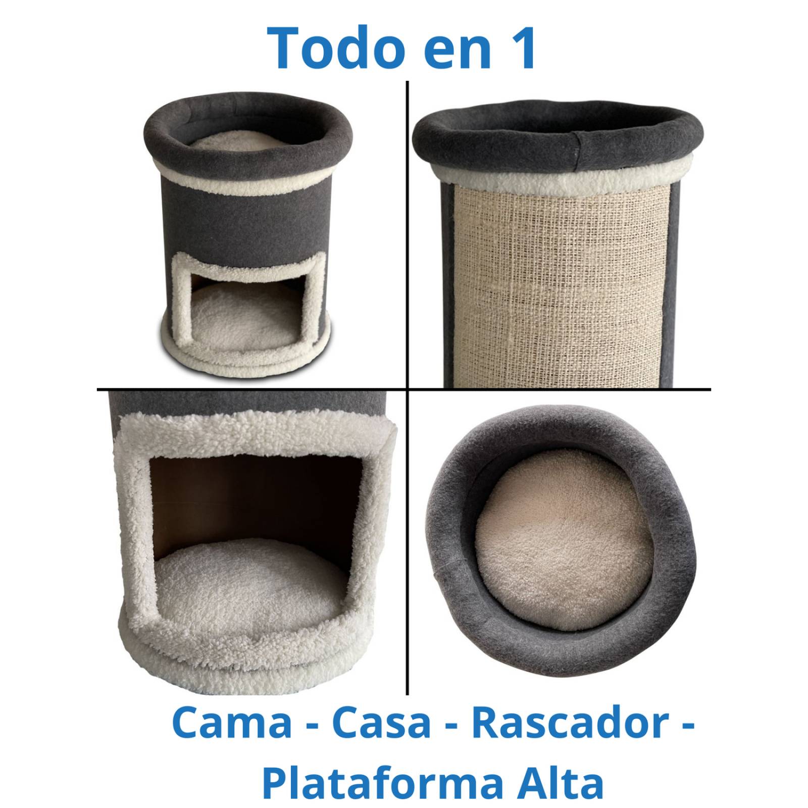 Casa Cama Mueble Rascador Torre Trepador Golden King Todo en 1 