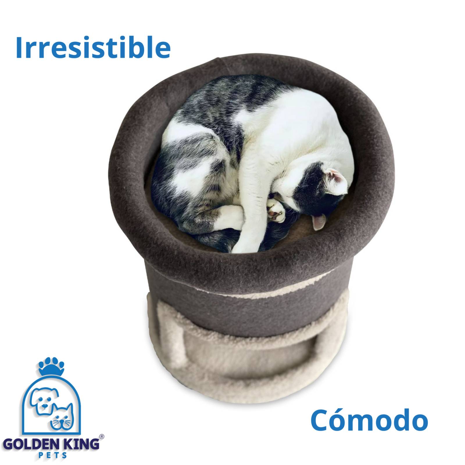 Casa Cama Mueble Rascador Torre Trepador Golden King Todo en 1 