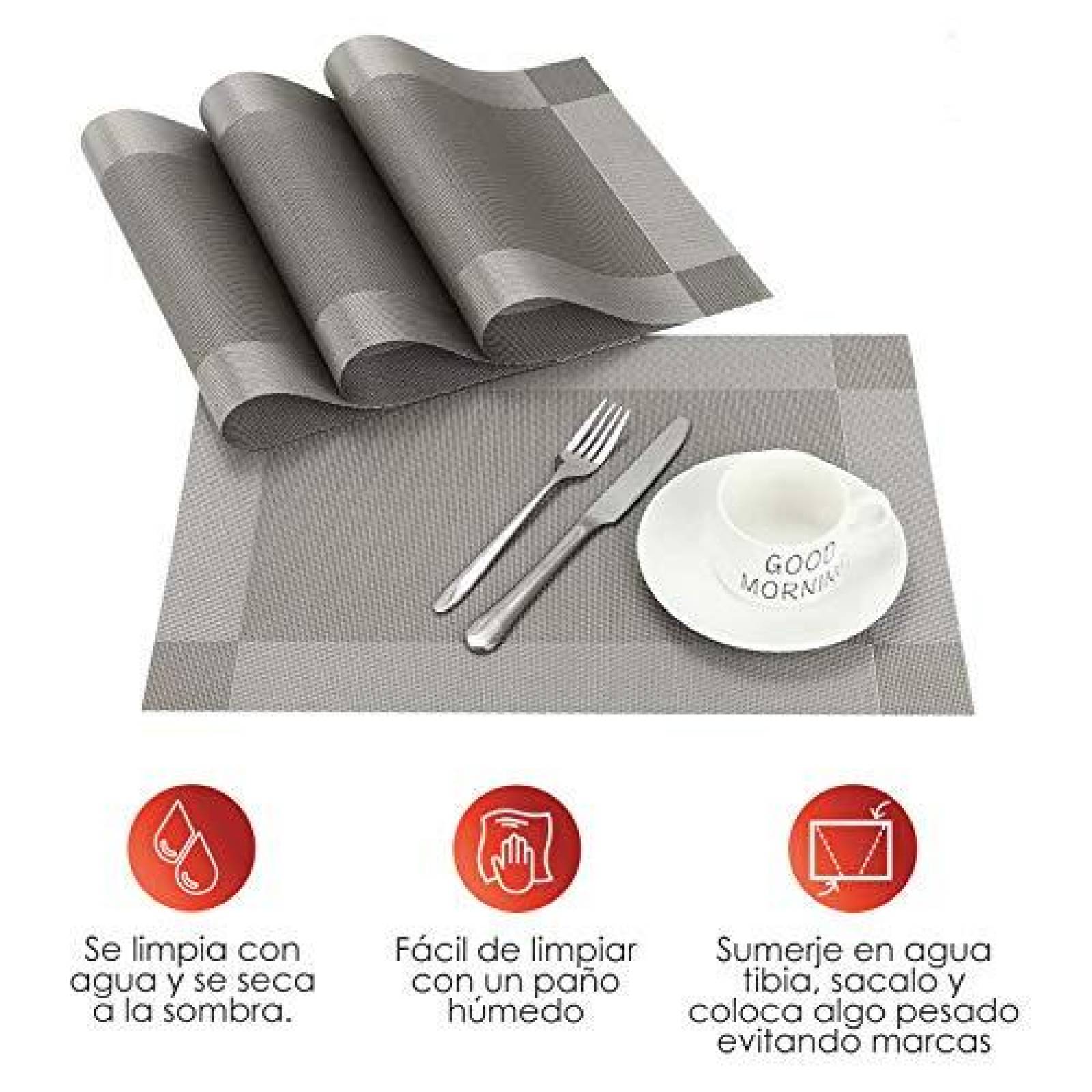 Manteles Scabia de Vinilo Gris