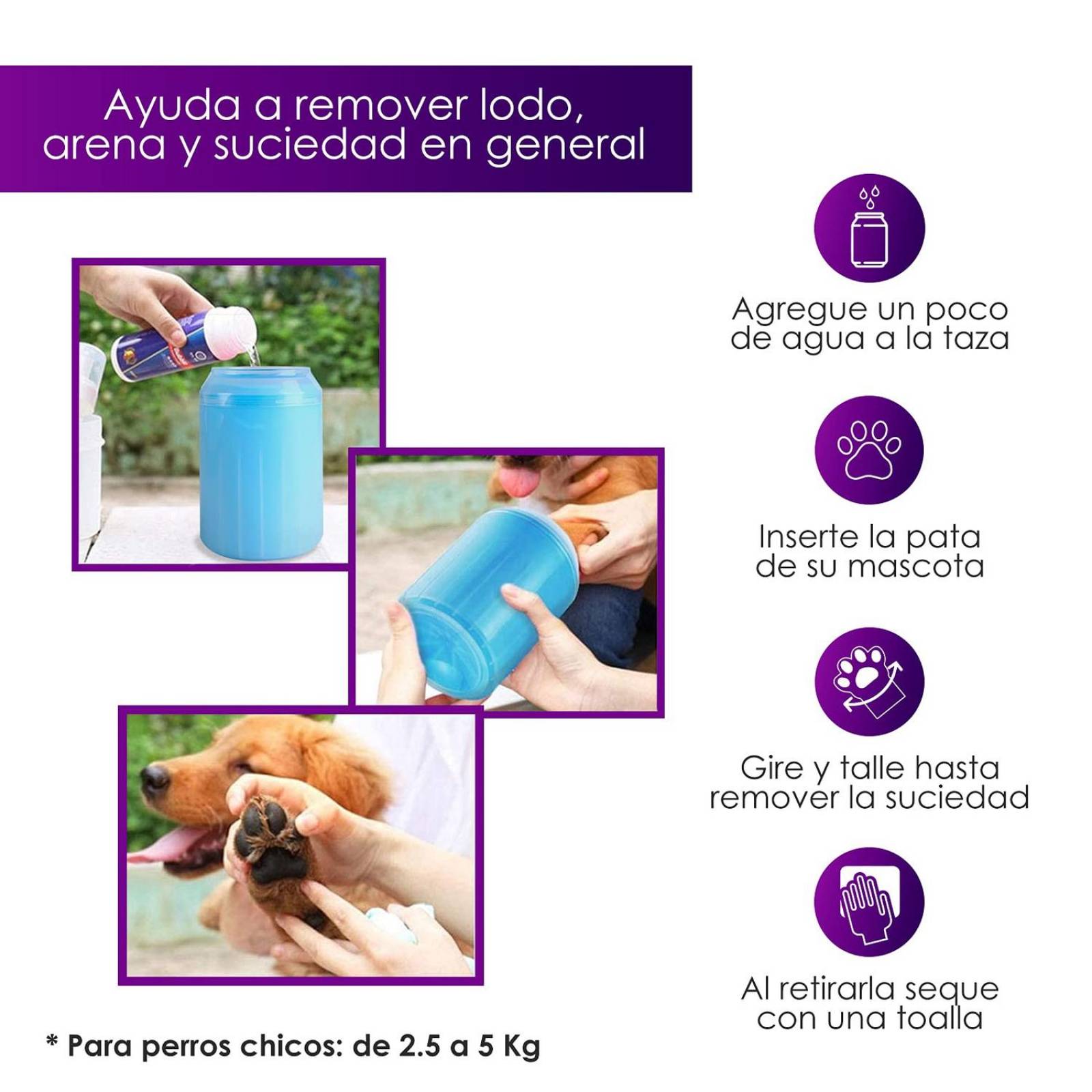 Limpiador de patas de perro Umile para perros chicos 