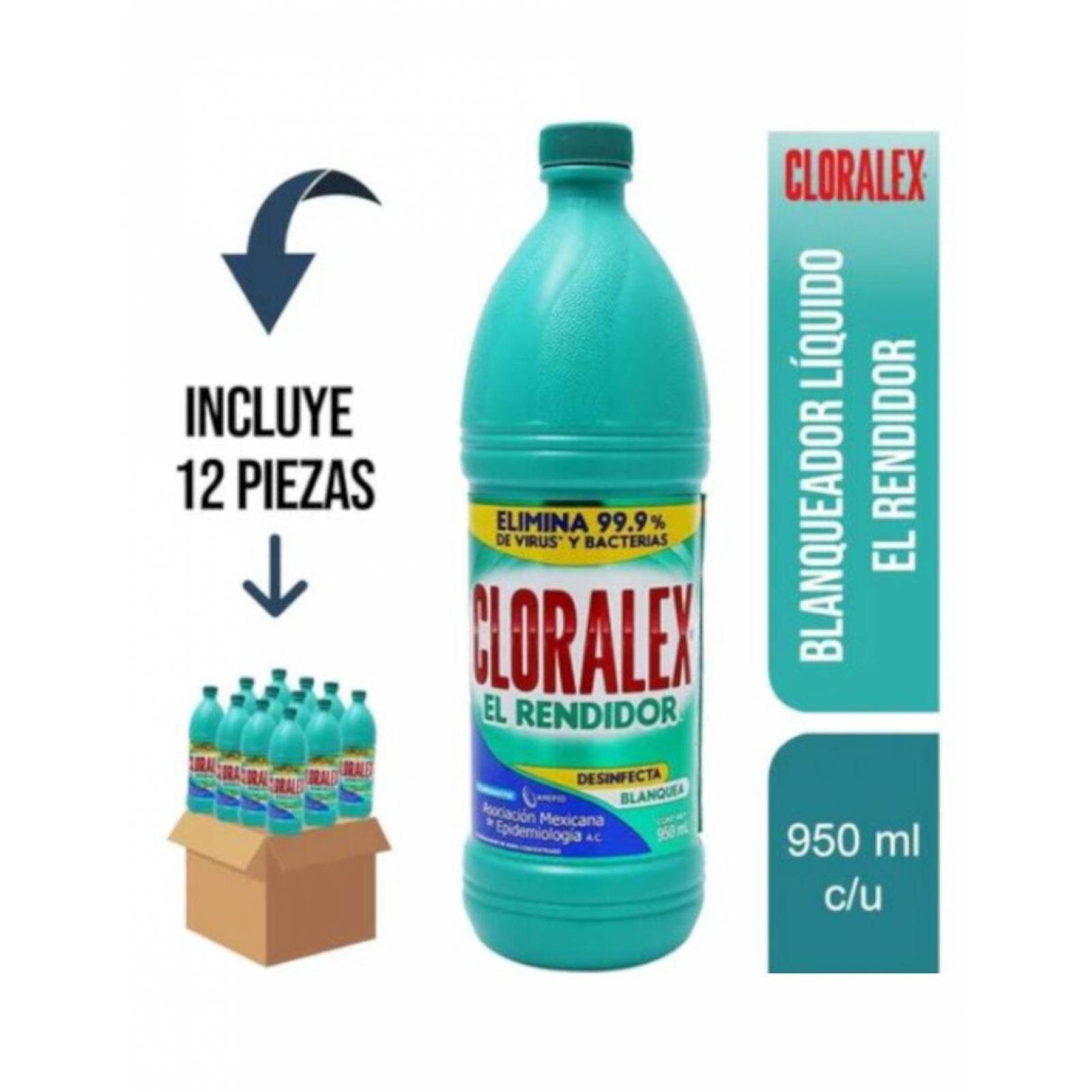 Pack de 12 Blanqueador Cloralex Rendidor 950 ml 