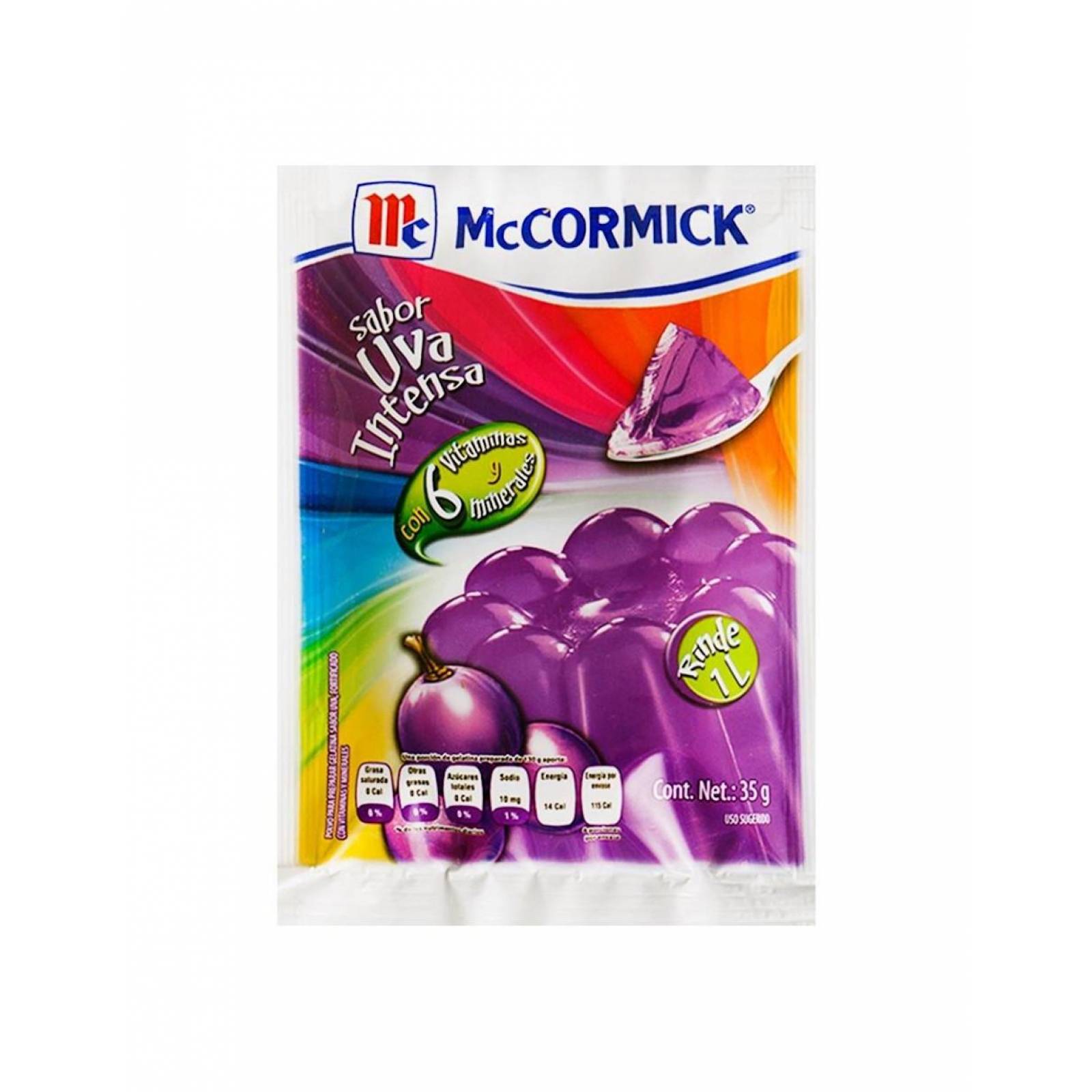 Pack de 15 Gelatina polvo McCormick Uva de 35g 