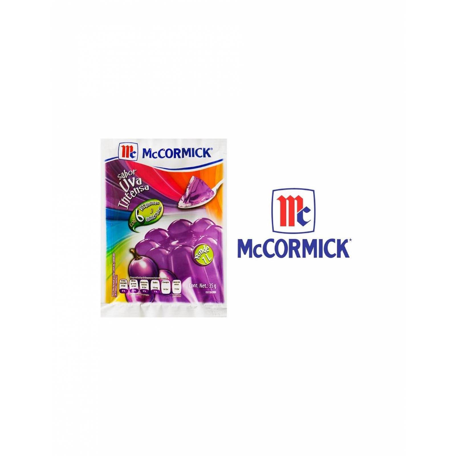 Pack de 15 Gelatina polvo McCormick Uva de 35g 