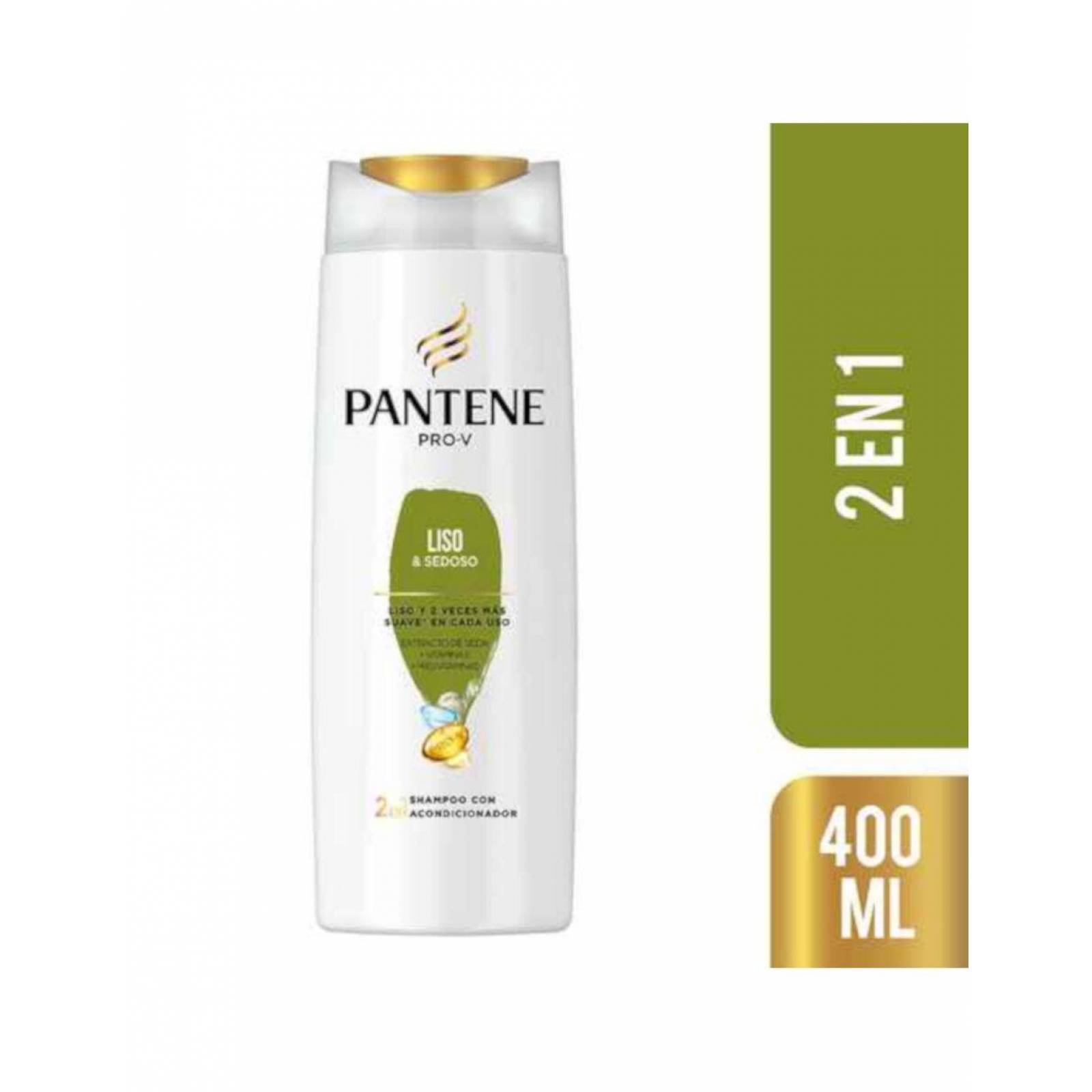 Pack de 12 Shampoo Pantene 2 en 1 Liso Extremo 400 ml 