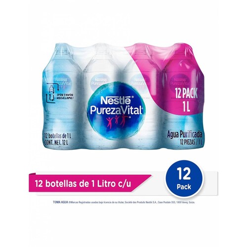 Pack de 12 Agua Nestlé Pureza Vital 1 L 