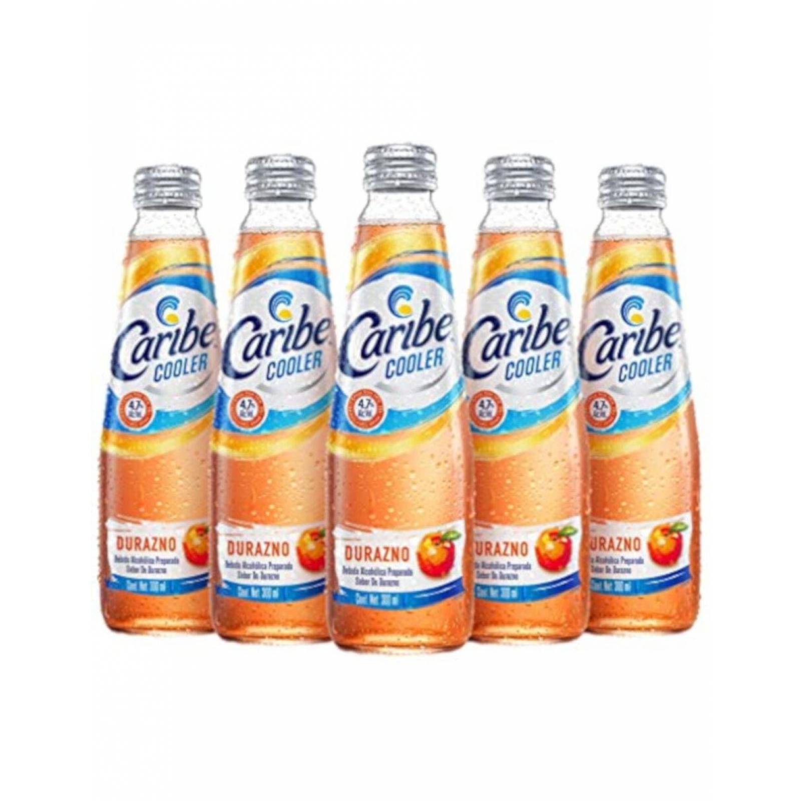 Pack de 12 Bebida Alcohólica Caribe Cooler Durazno 300ml 
