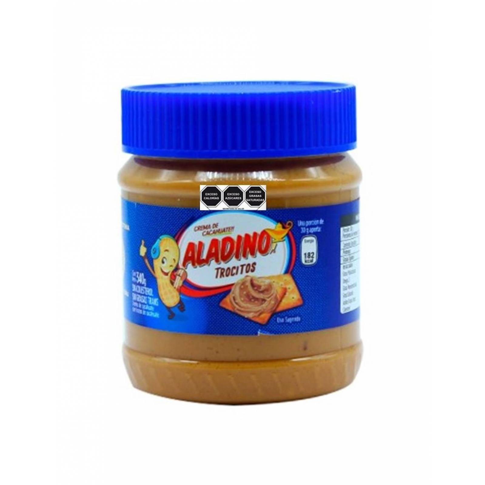 Pack de 12 Crema Aladino Cacahuate Trocito de 340g 